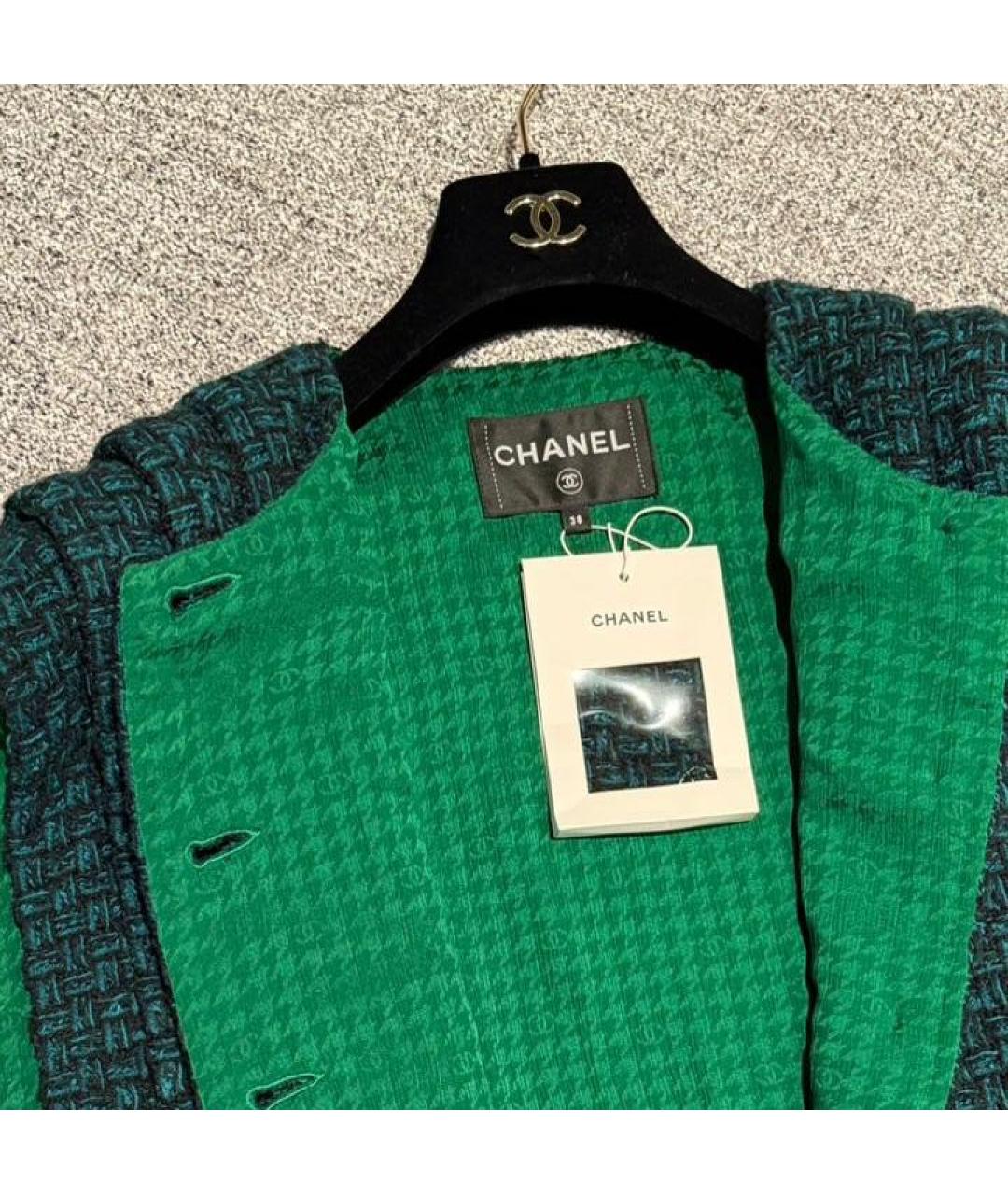 CHANEL Зеленый хлопковый жилет, фото 3