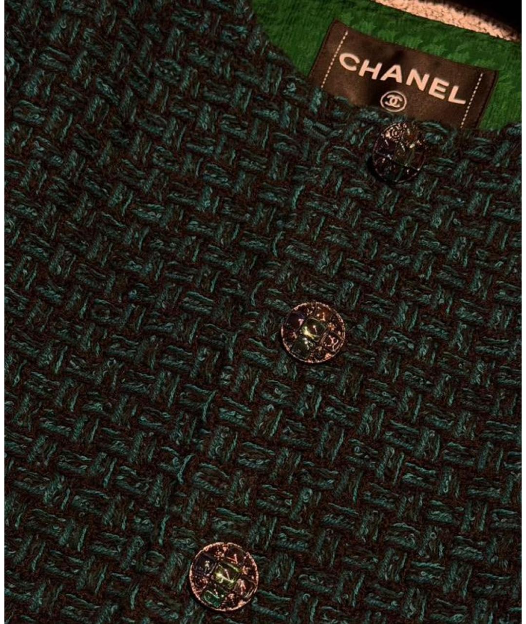 CHANEL Зеленый хлопковый жилет, фото 4