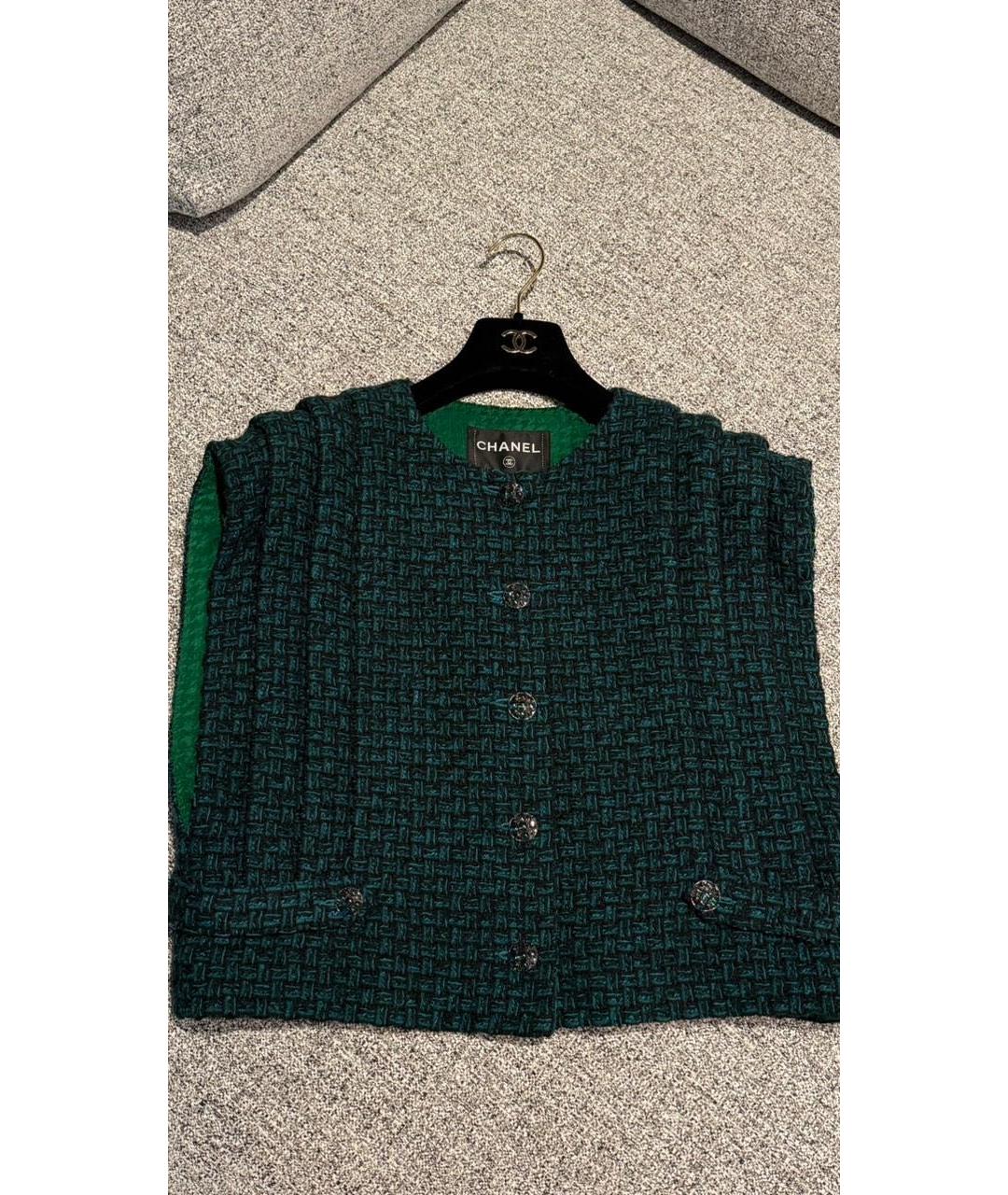 CHANEL Зеленый хлопковый жилет, фото 8