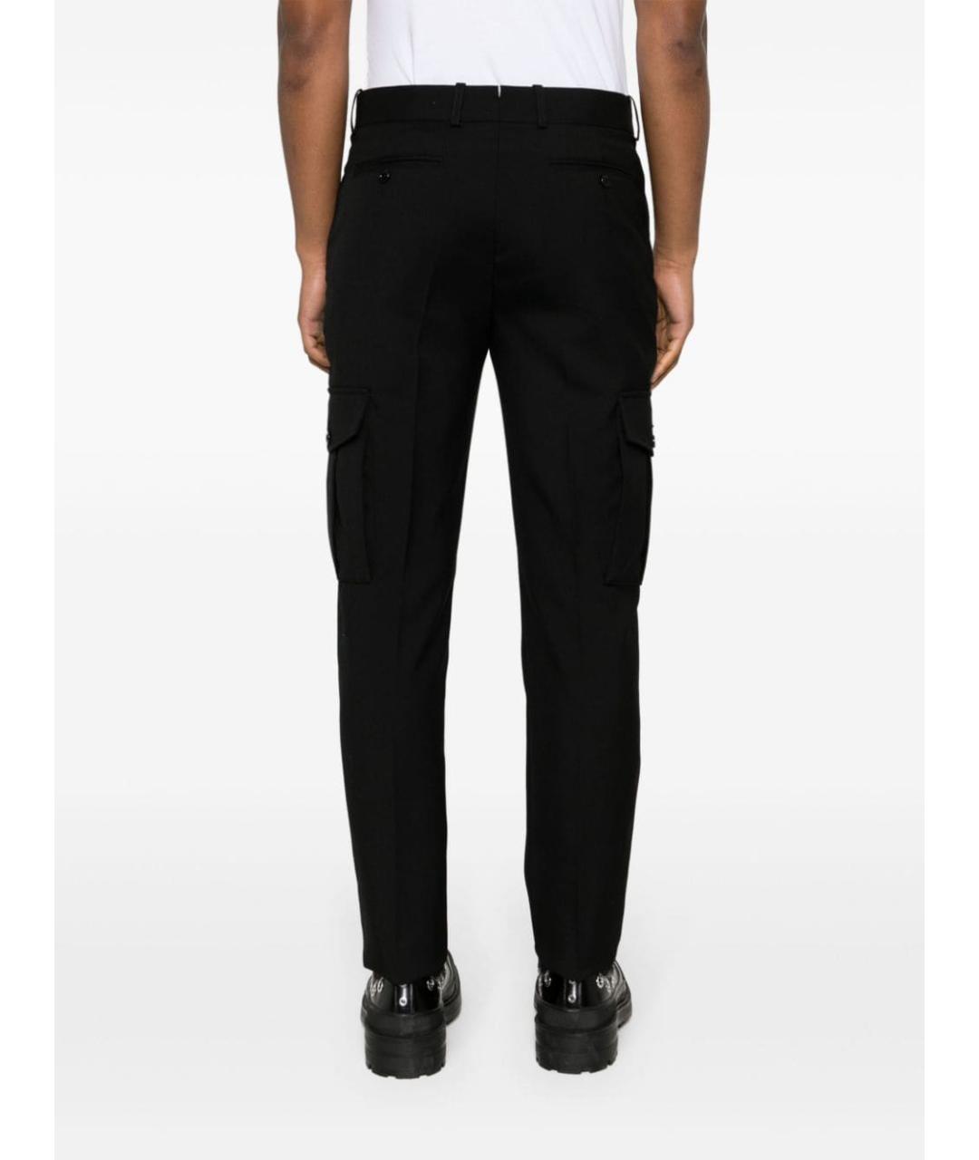 ALEXANDER MCQUEEN Черные хлопковые повседневные брюки, фото 4