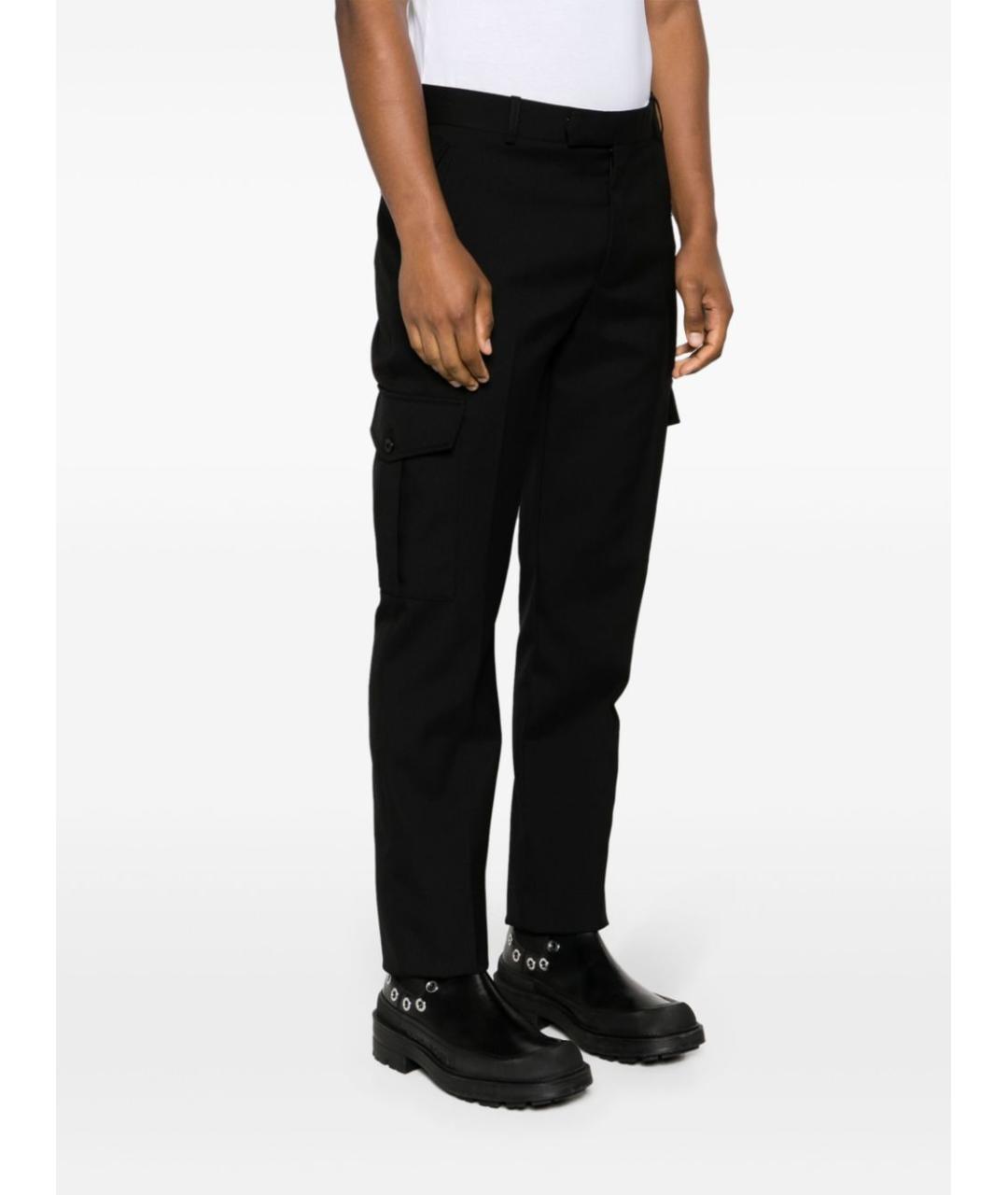 ALEXANDER MCQUEEN Черные хлопковые повседневные брюки, фото 5