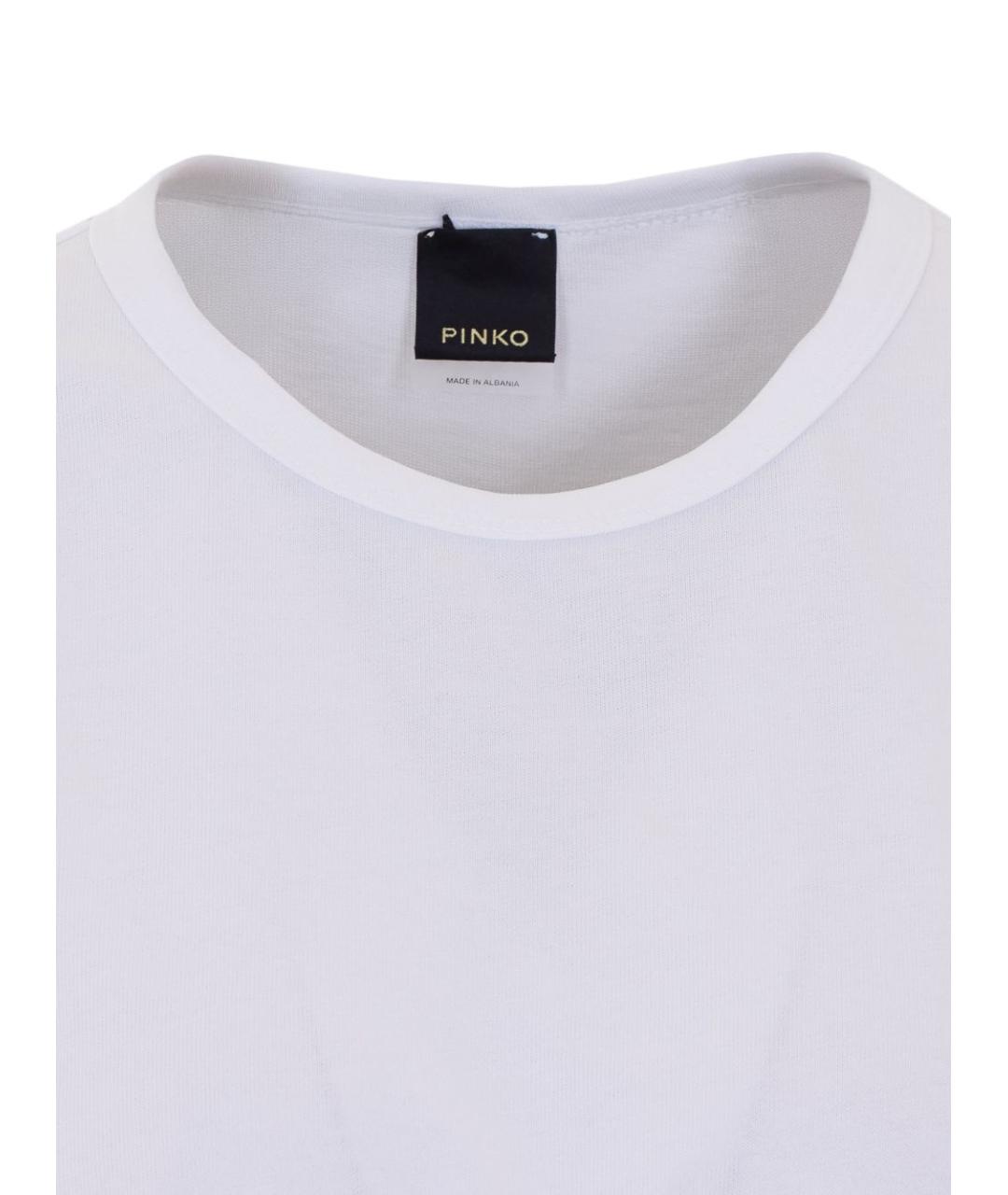 PINKO Белая хлопковая футболка, фото 3