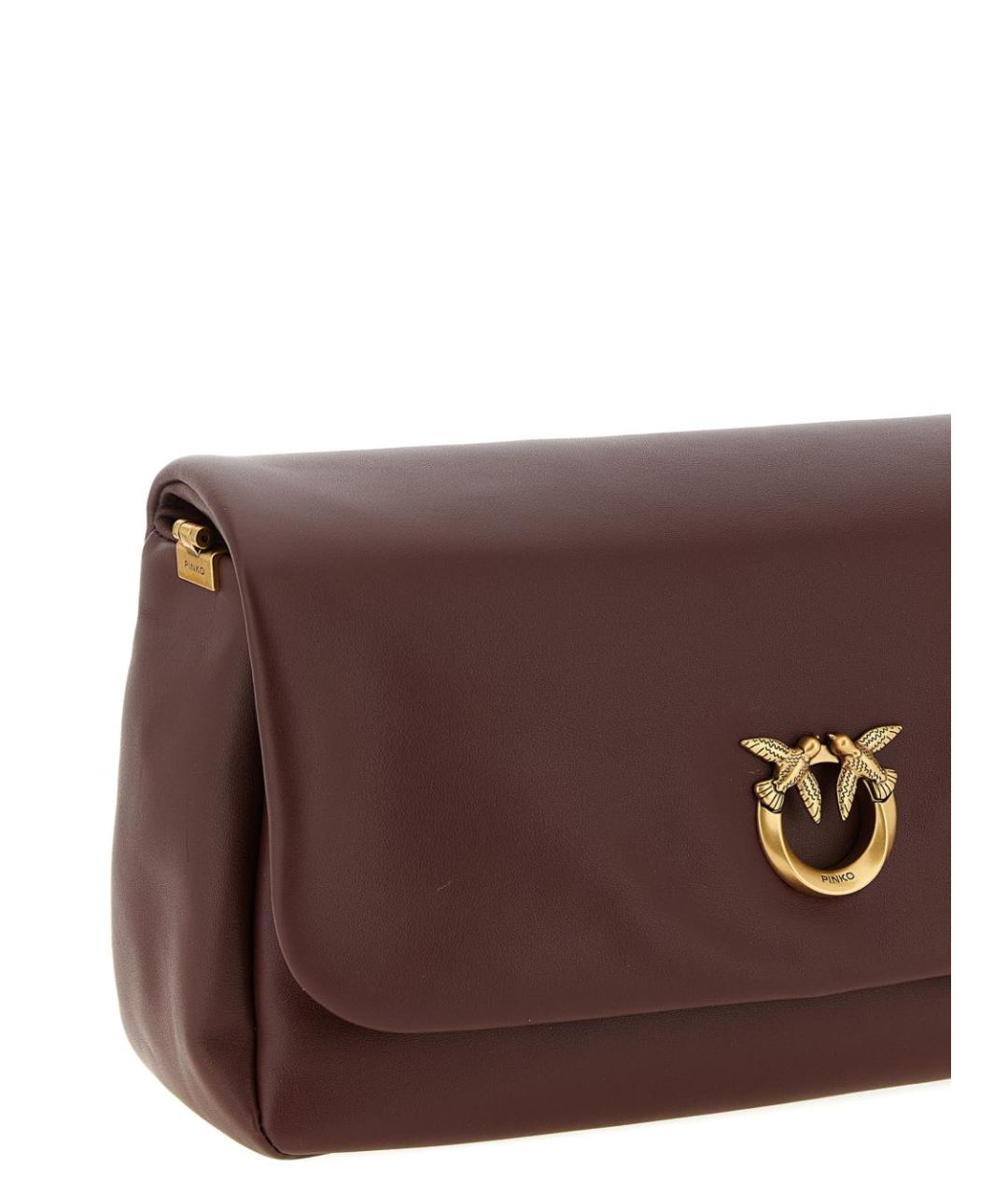 PINKO Коричневая кожаная сумка через плечо, фото 3