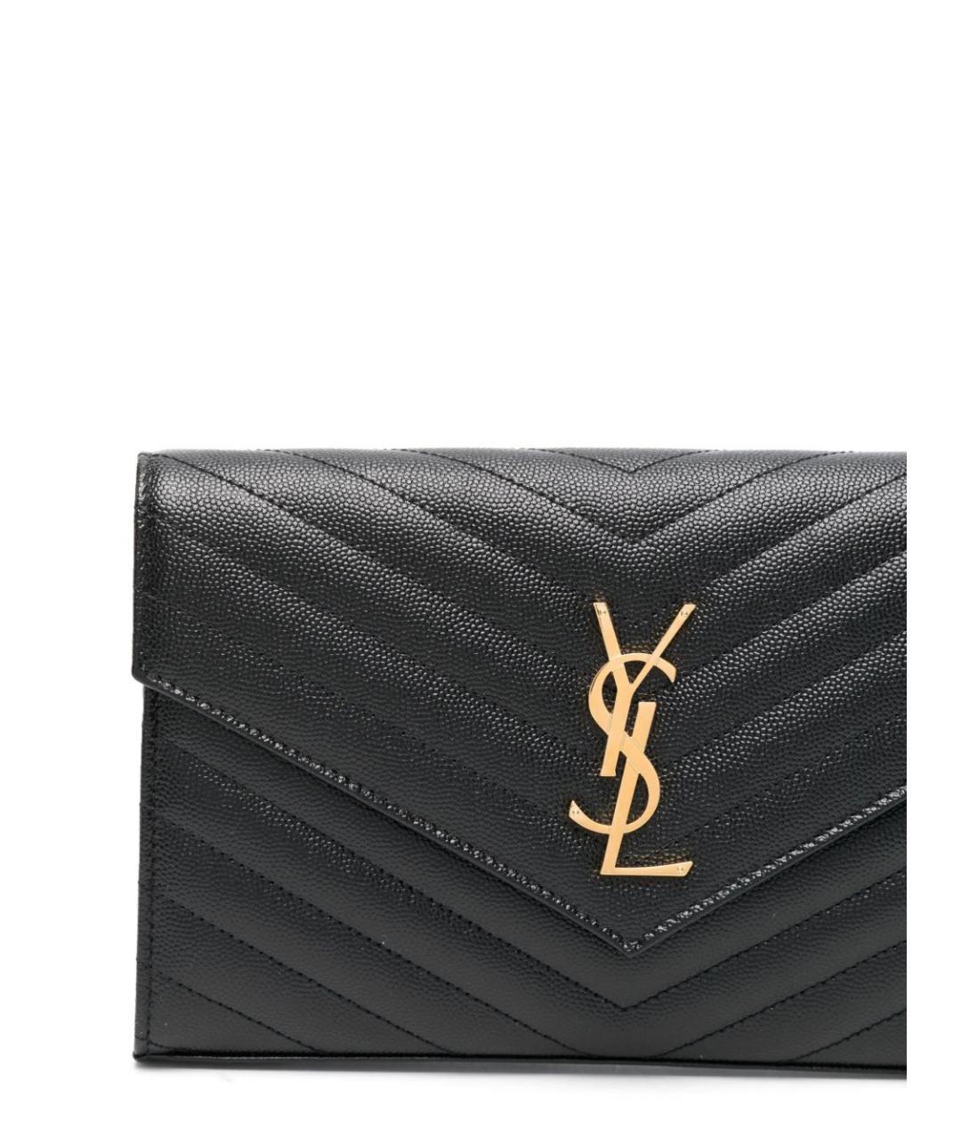 SAINT LAURENT Черная кожаная сумка через плечо, фото 2