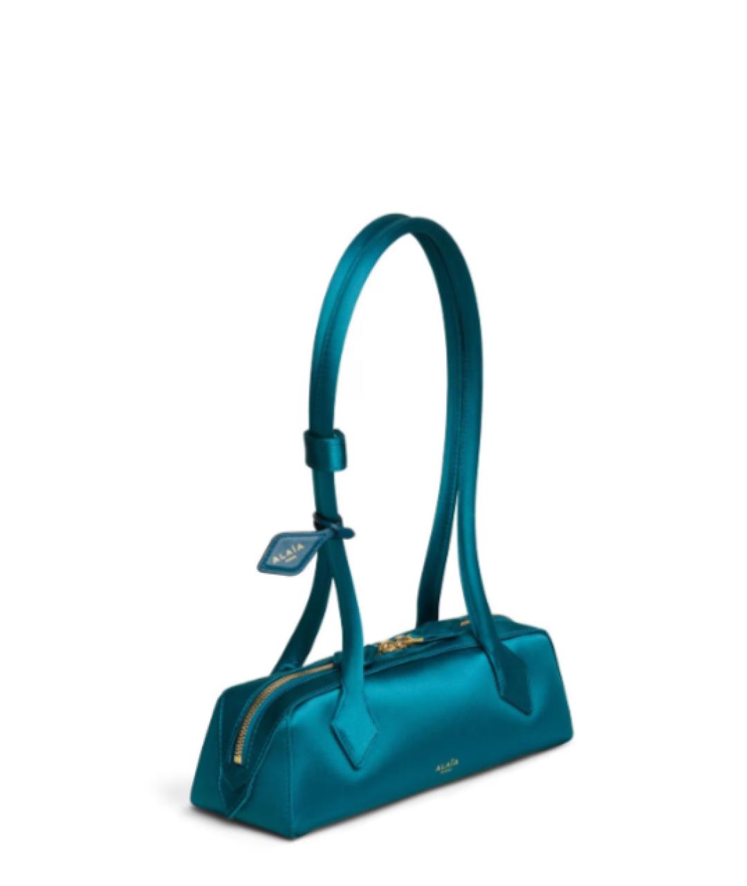 ALAIA Бирюзовая шелковая сумка через плечо, фото 2