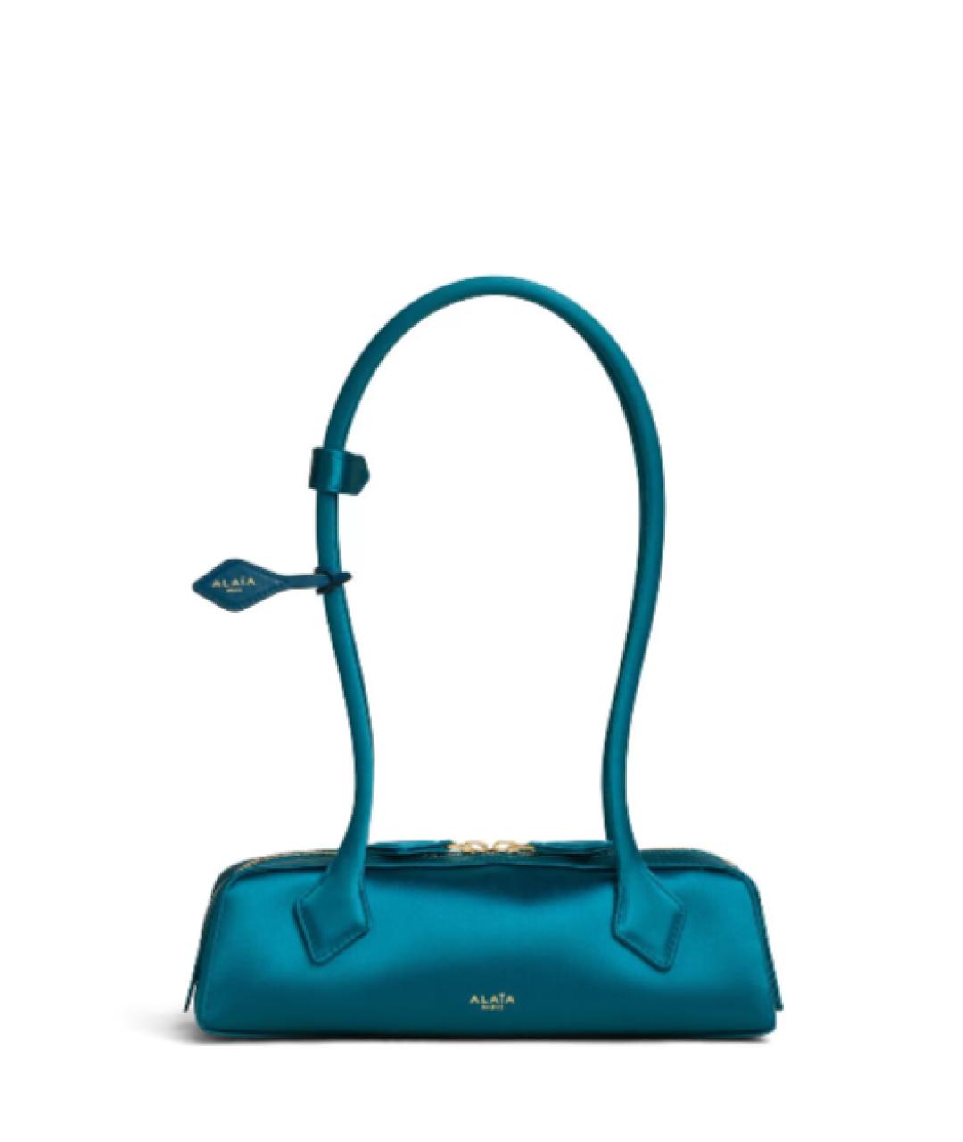 ALAIA Бирюзовая шелковая сумка через плечо, фото 4