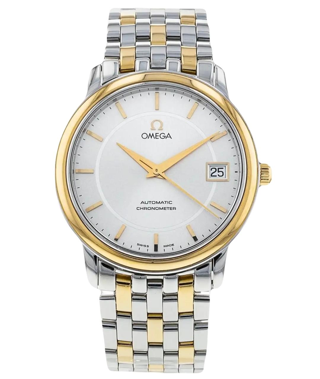 OMEGA Белые часы из желтого золота, фото 3