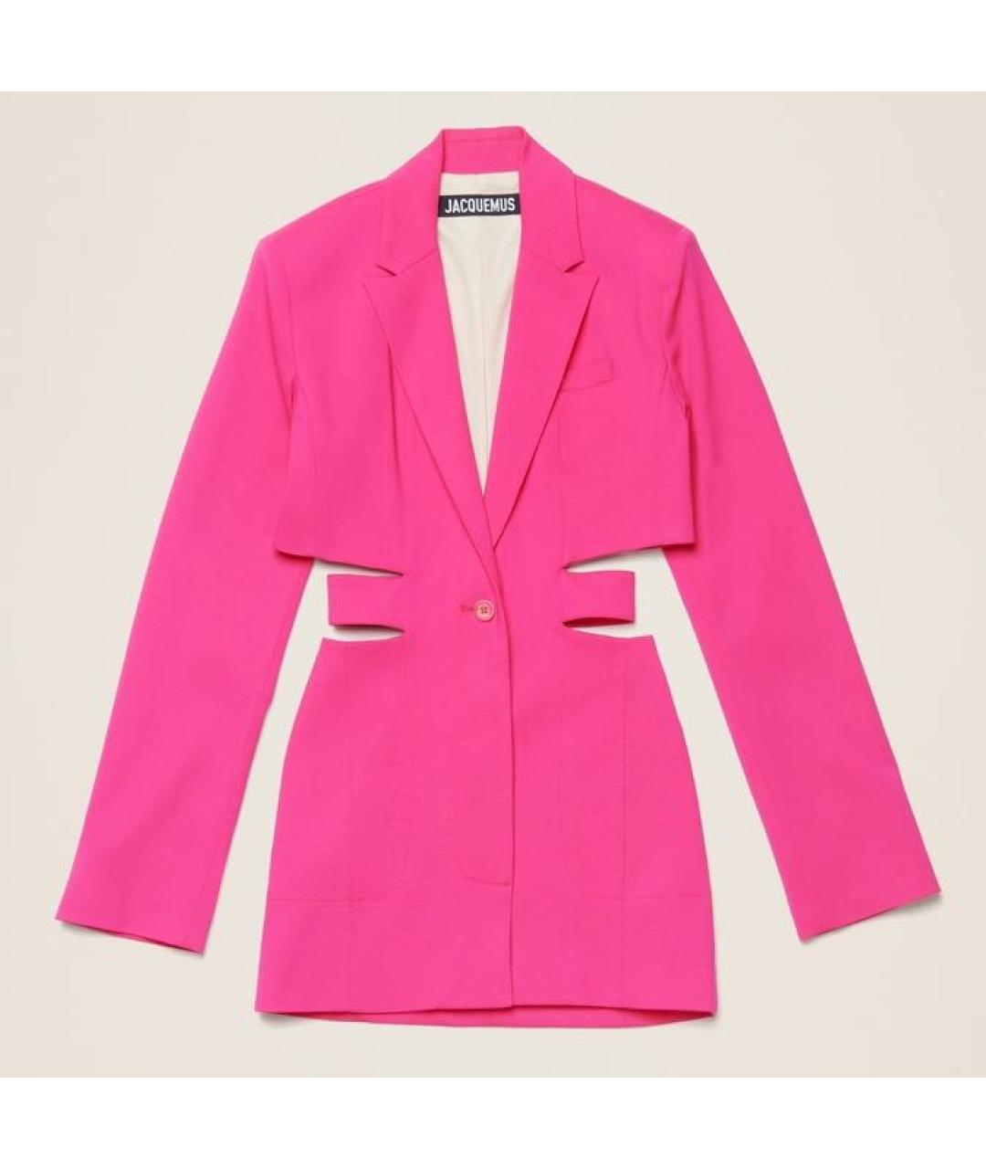 JACQUEMUS Фуксия коктейльное платье, фото 6