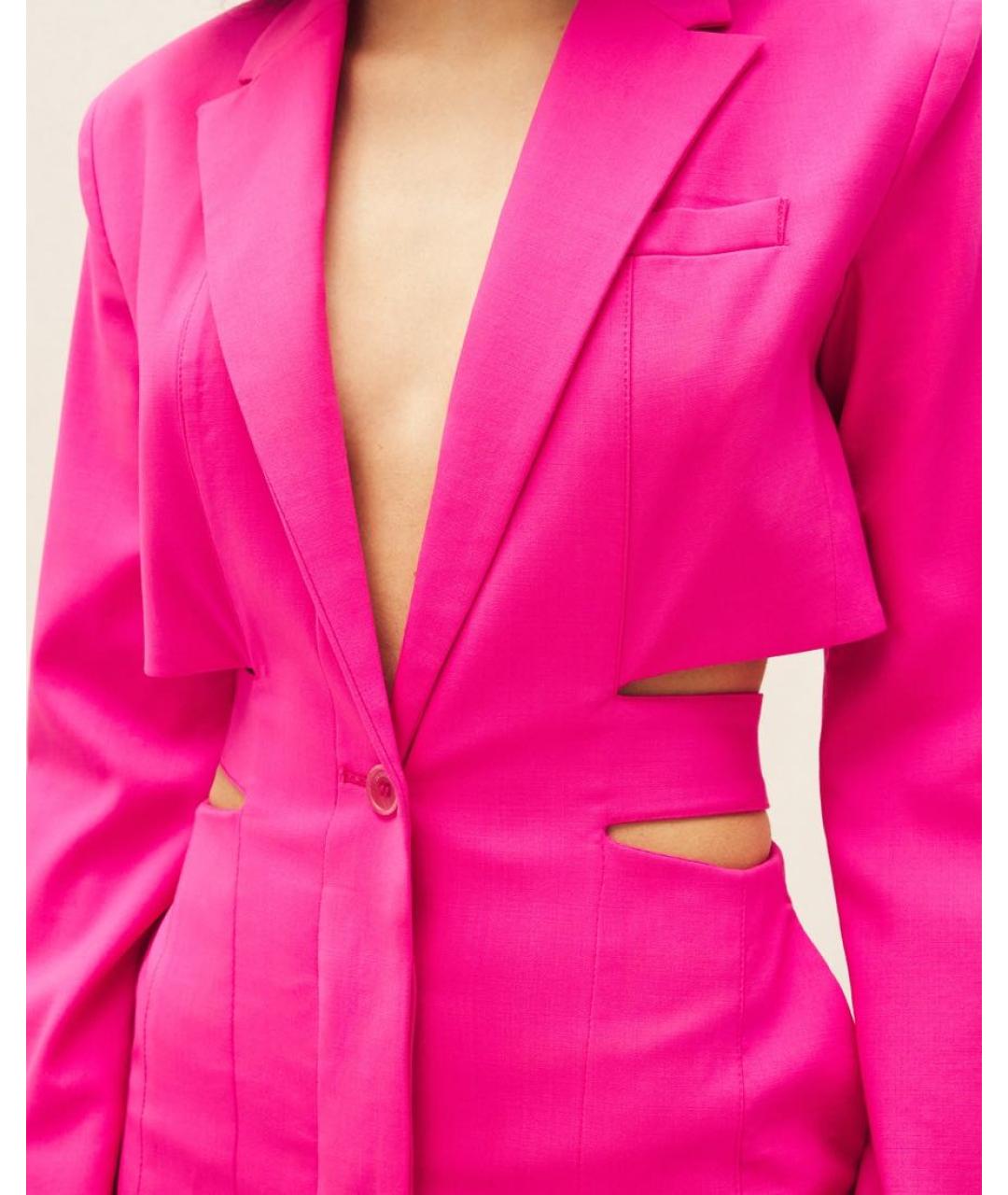 JACQUEMUS Фуксия коктейльное платье, фото 4