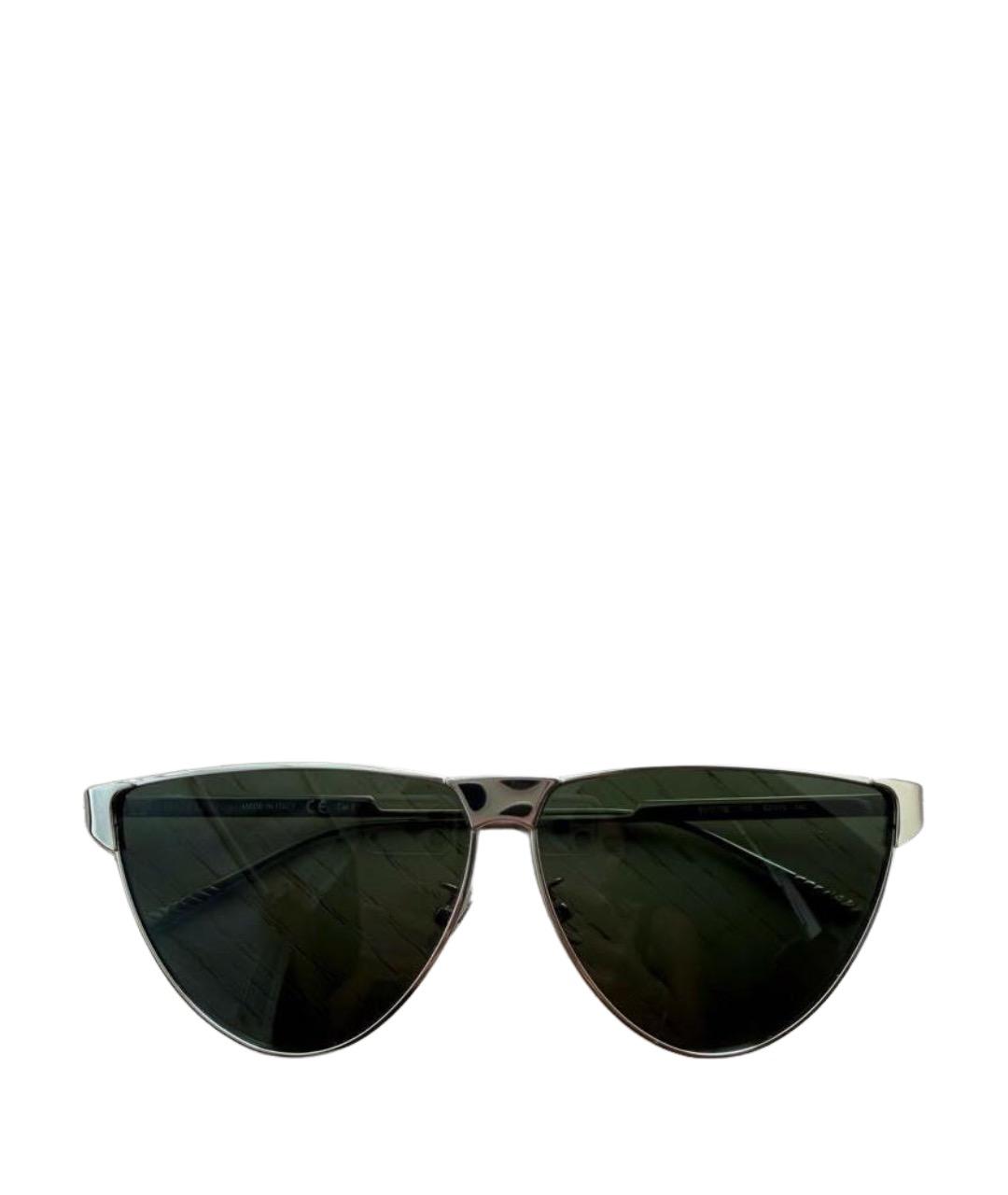 BOTTEGA VENETA Серебряные металлические солнцезащитные очки, фото 1