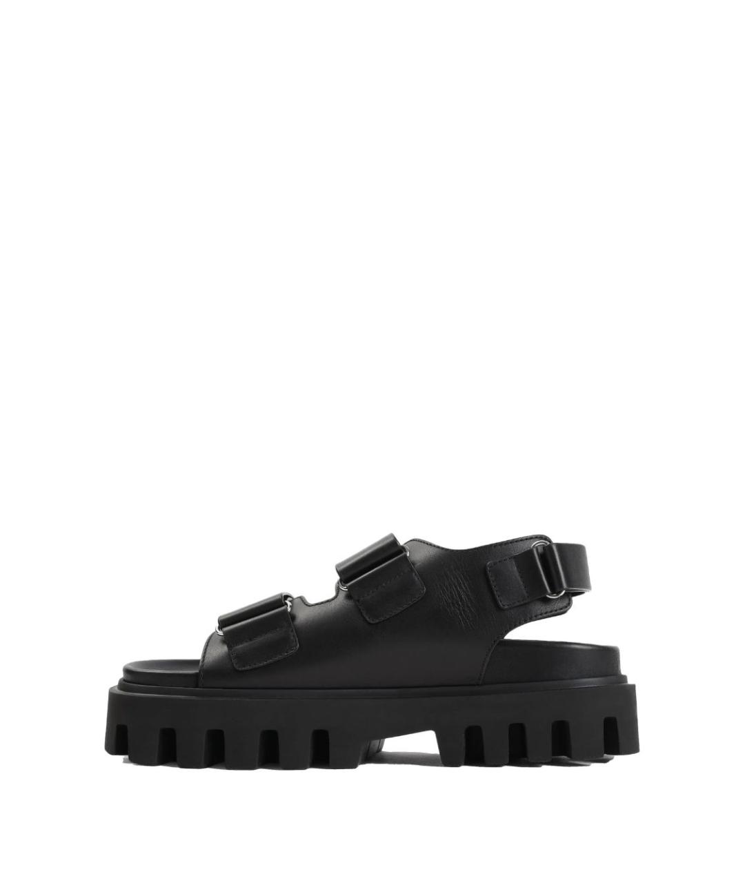 ALEXANDER MCQUEEN Черные кожаные сандалии, фото 9