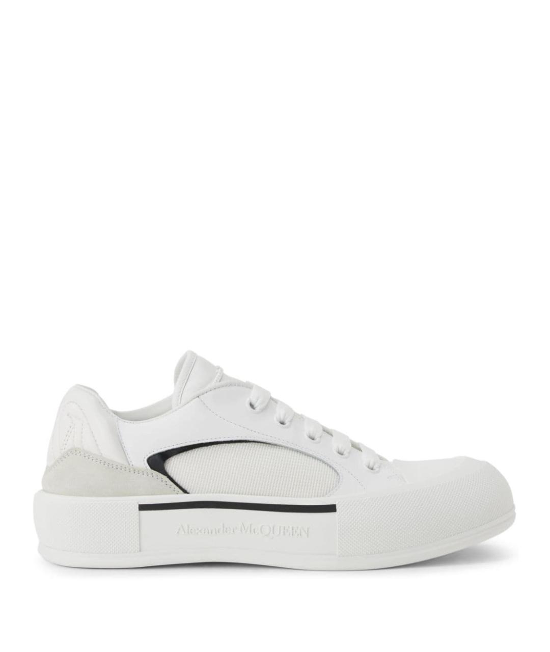 ALEXANDER MCQUEEN Белые текстильные низкие кроссовки / кеды, фото 1