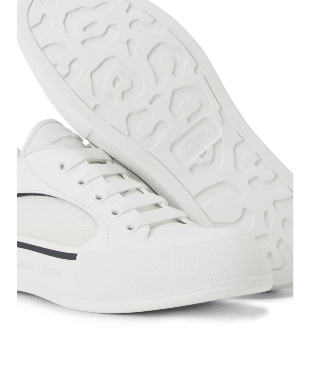 ALEXANDER MCQUEEN Белые текстильные низкие кроссовки / кеды, фото 2