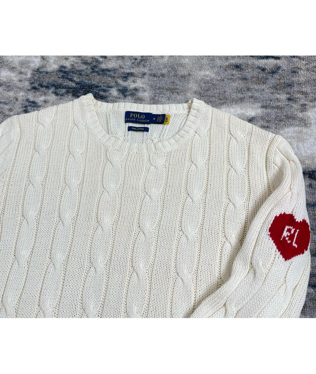 POLO RALPH LAUREN Бежевый хлопковый джемпер / свитер, фото 3