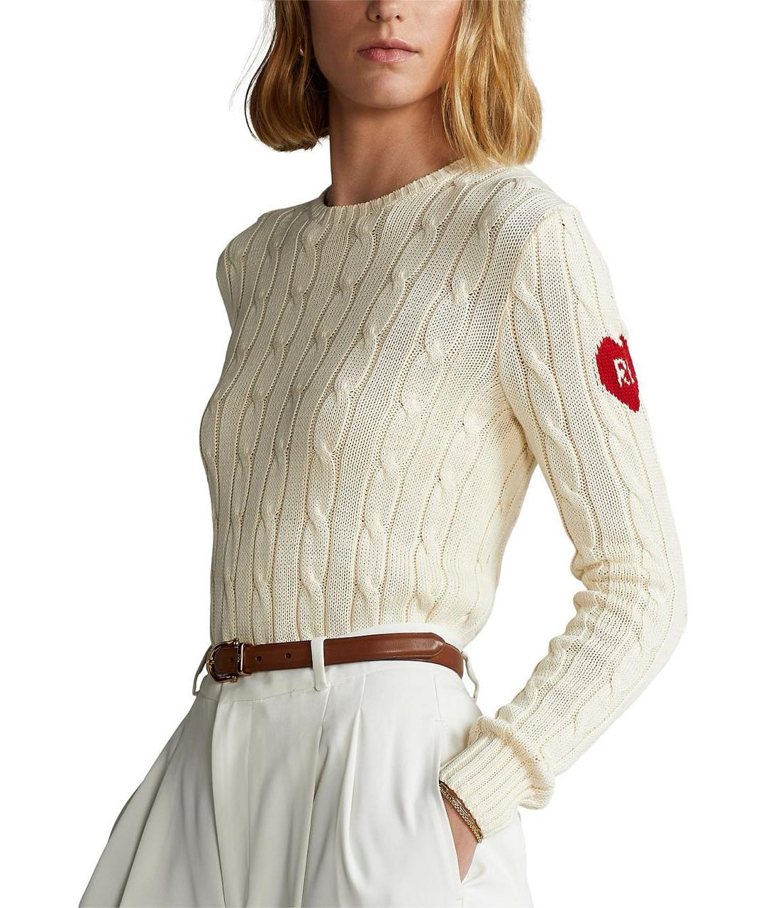 POLO RALPH LAUREN Бежевый хлопковый джемпер / свитер, фото 4