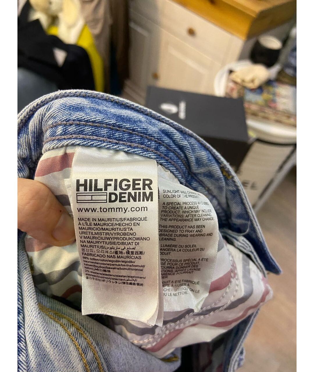 HILFIGER COLLECTION Голубые хлопковые прямые джинсы, фото 4