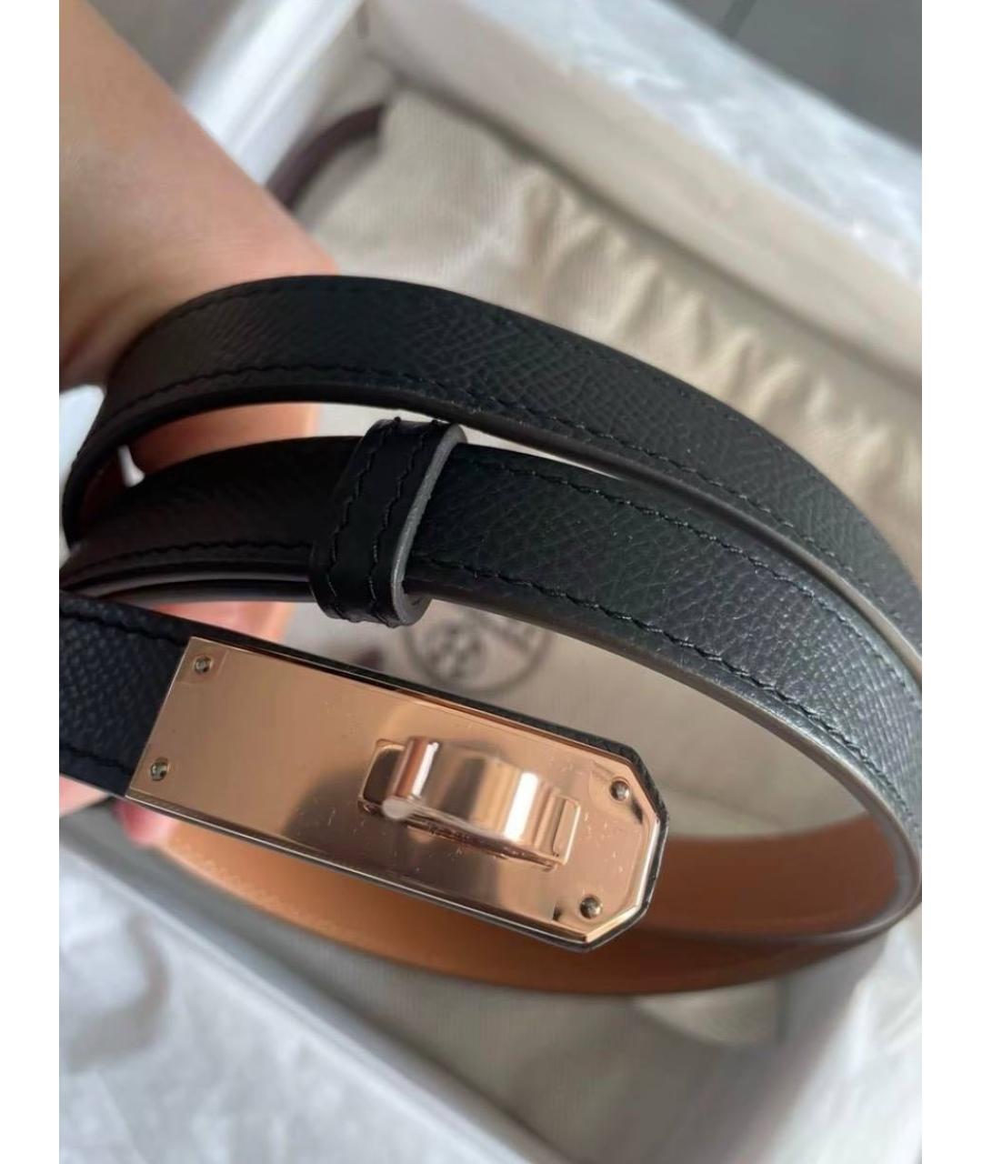 HERMES Черный кожаный ремень, фото 3