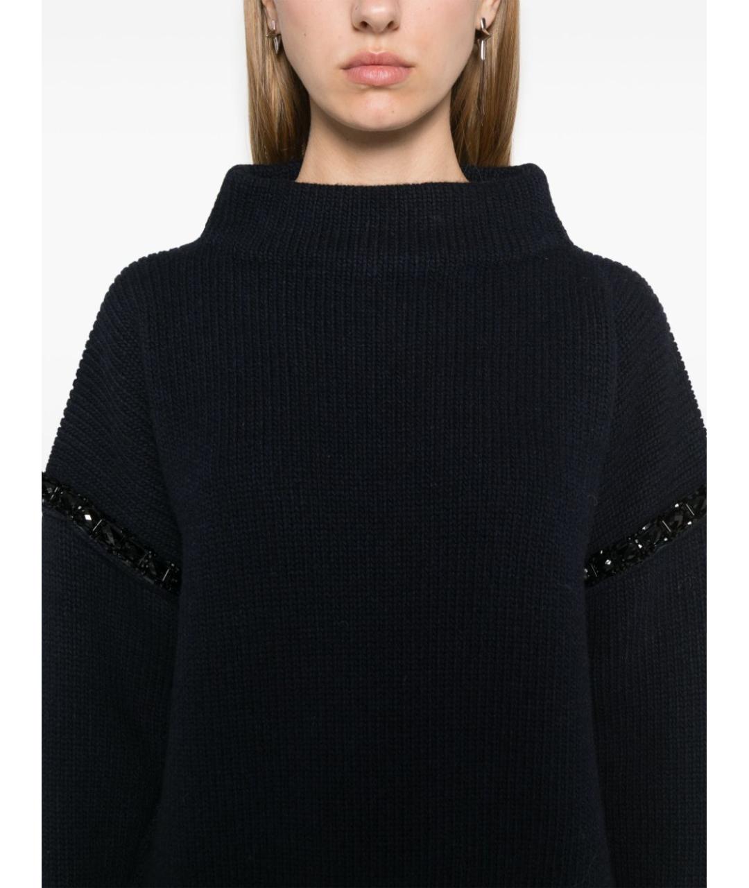 MAX MARA Темно-синий шерстяной джемпер / свитер, фото 3