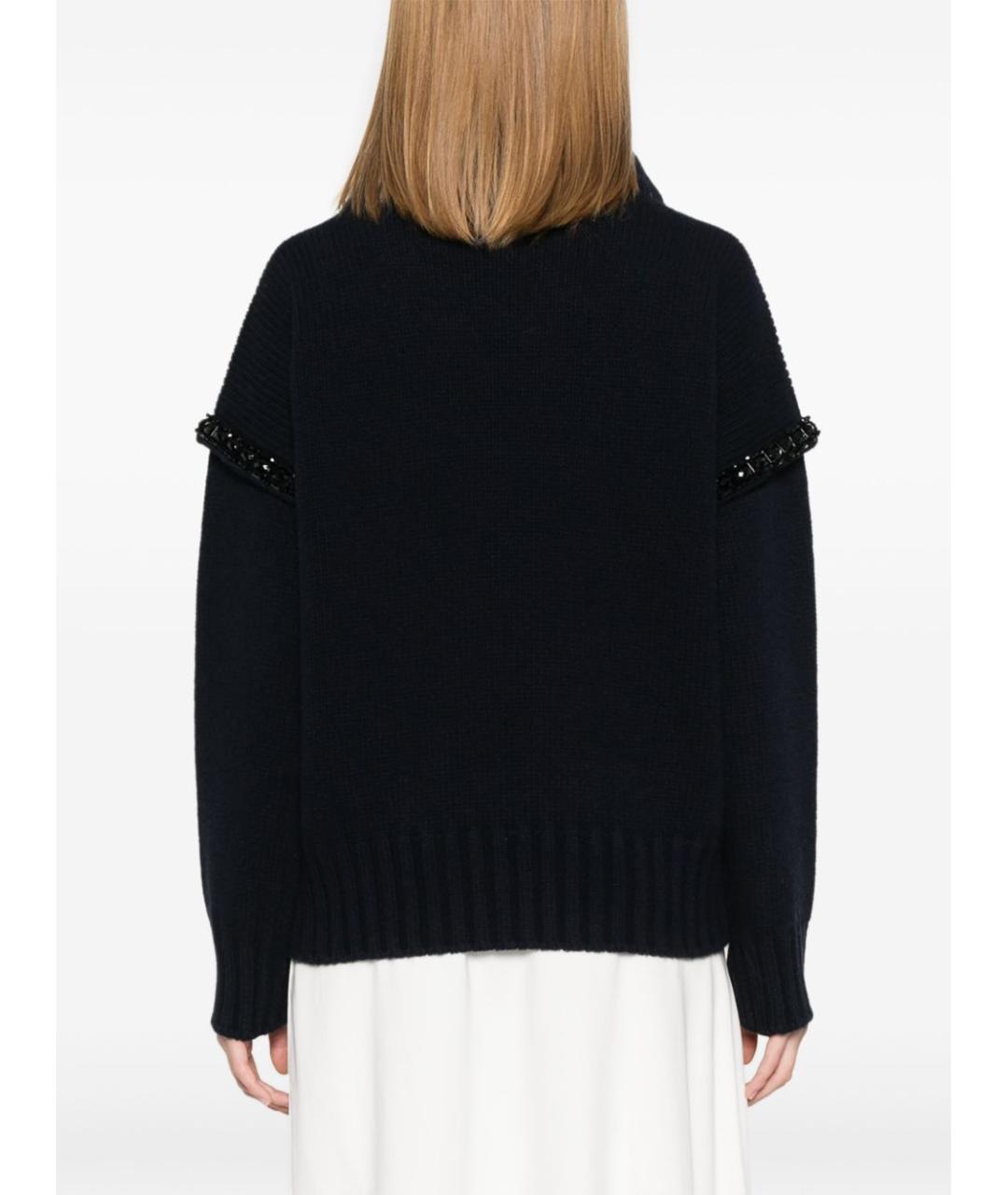 MAX MARA Темно-синий шерстяной джемпер / свитер, фото 4