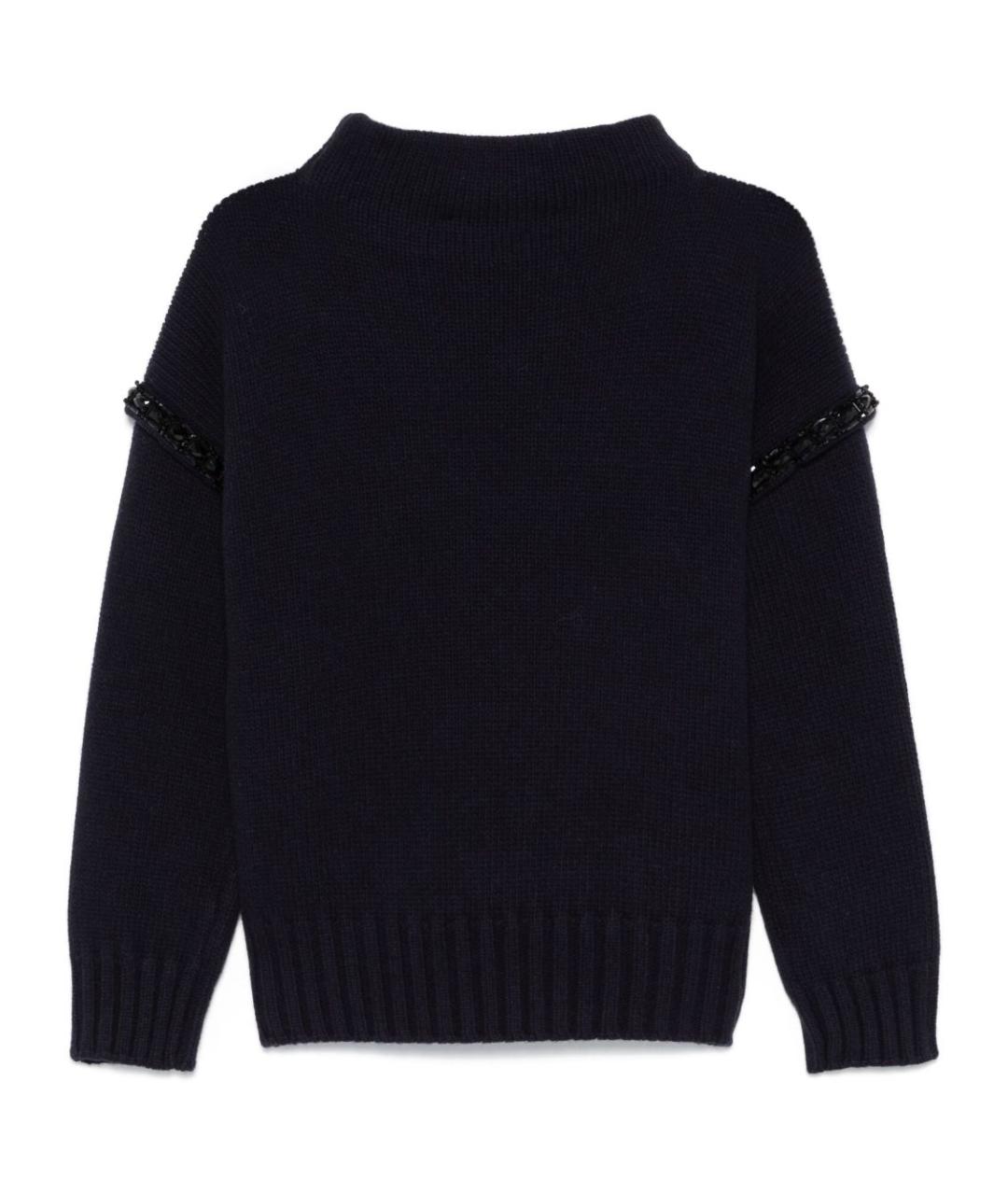 MAX MARA Темно-синий шерстяной джемпер / свитер, фото 1