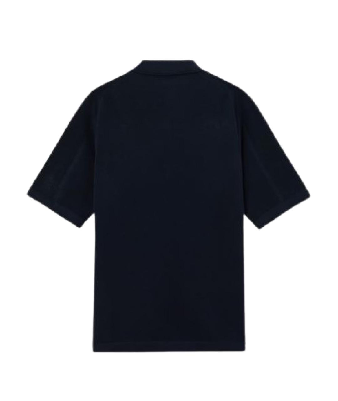 STONE ISLAND Темно-синее хлопковое поло с коротким рукавом, фото 2