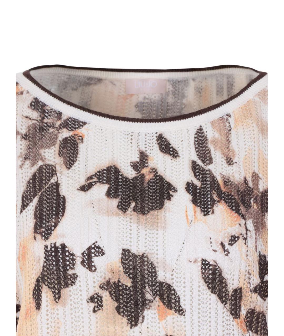 LIU JO Коричневая хлопковая футболка, фото 2