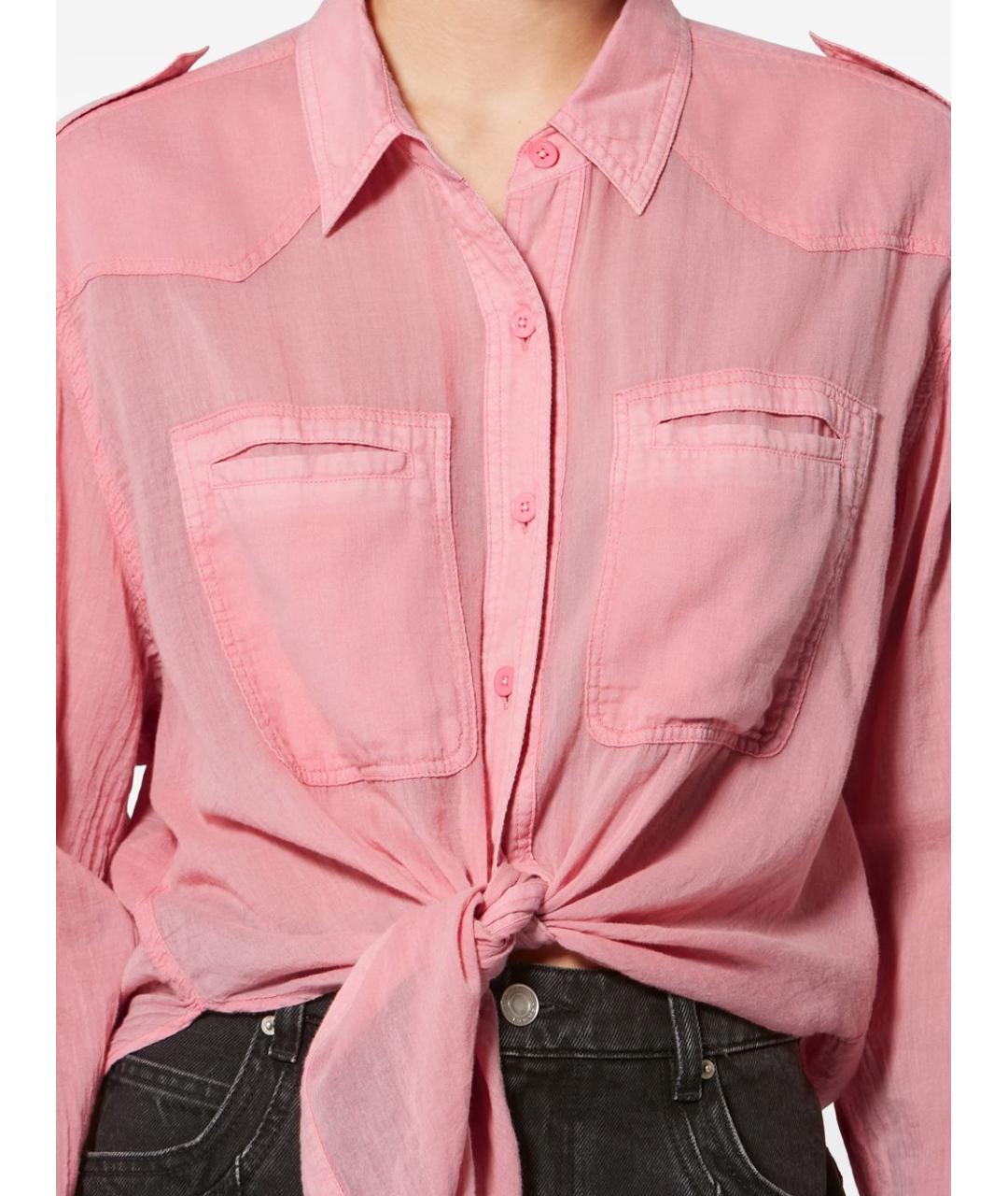 ISABEL MARANT Розовая хлопковая рубашка, фото 4