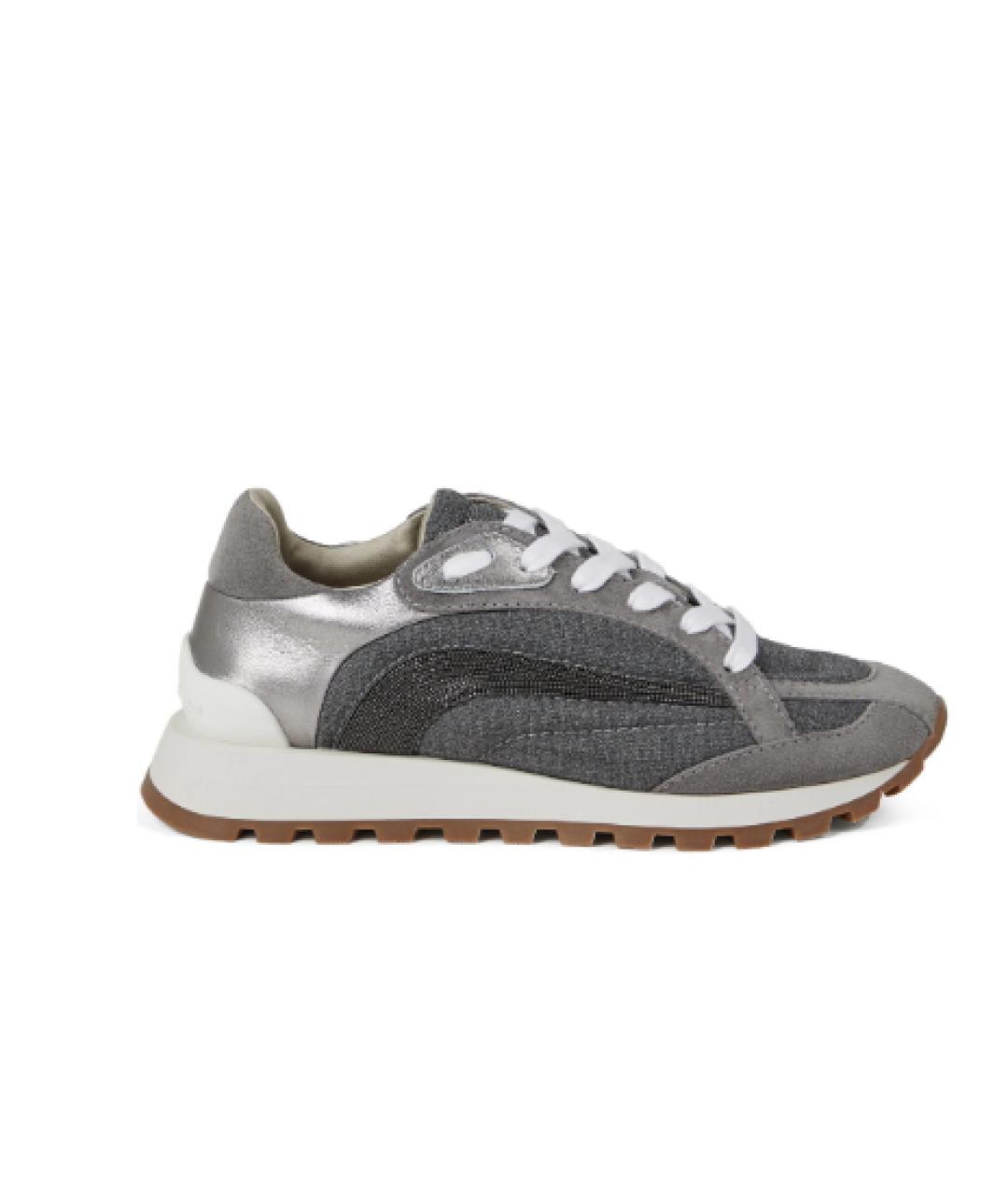 BRUNELLO CUCINELLI Серые текстильные кроссовки, фото 3