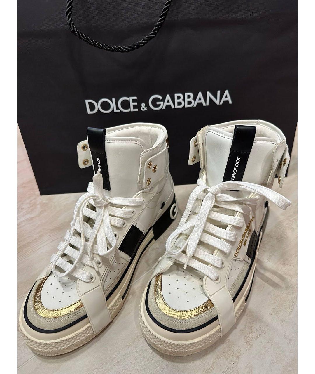 DOLCE&GABBANA Кожаные высокие кроссовки / кеды, фото 2