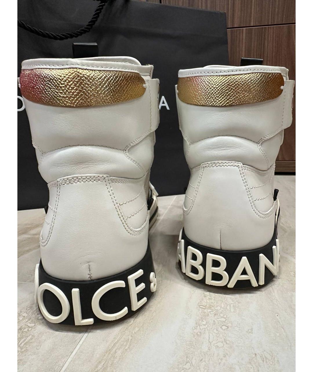 DOLCE&GABBANA Кожаные высокие кроссовки / кеды, фото 3