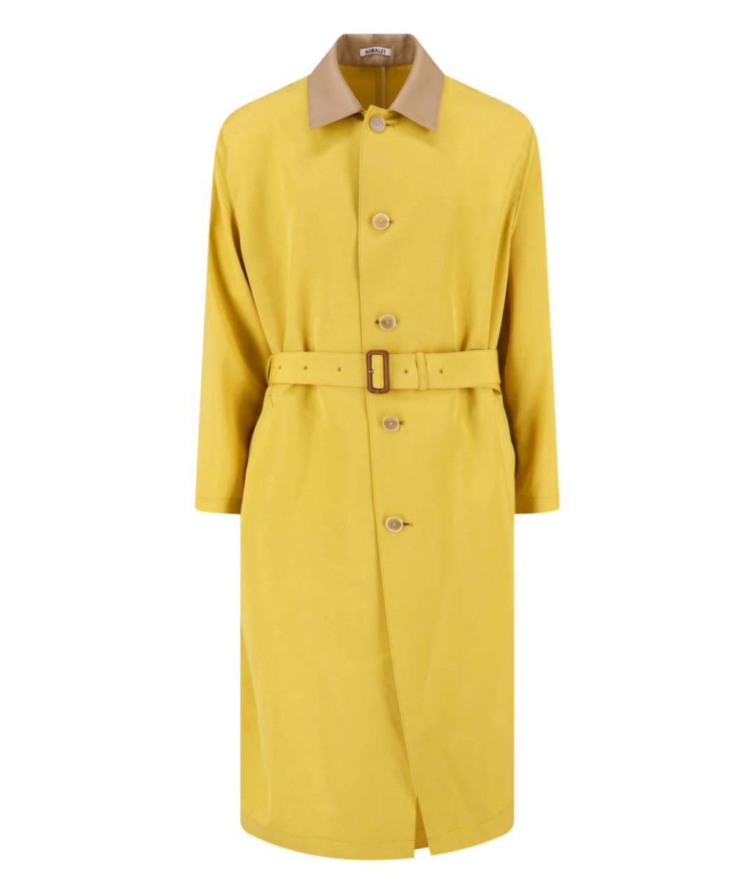 AURALEE Желтый шерстяной тренч / плащ, фото 3