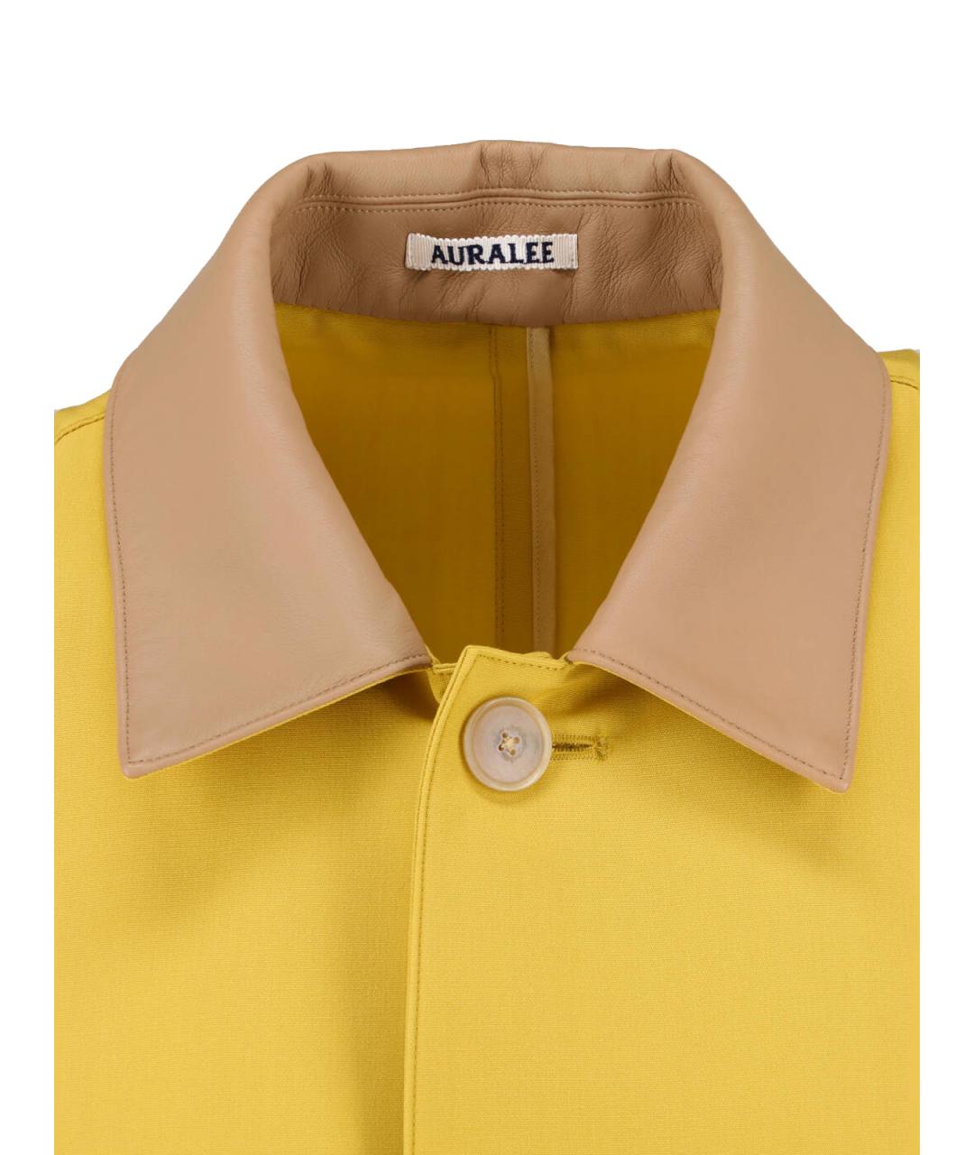 AURALEE Желтый шерстяной тренч / плащ, фото 4