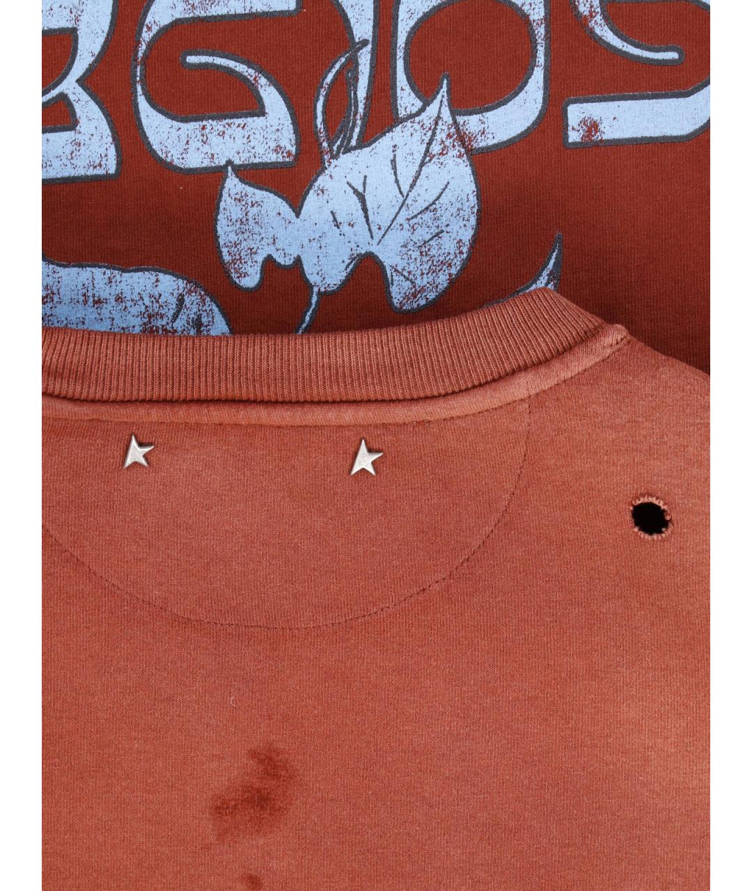 GOLDEN GOOSE DELUXE BRAND Красная хлопковая футболка, фото 3