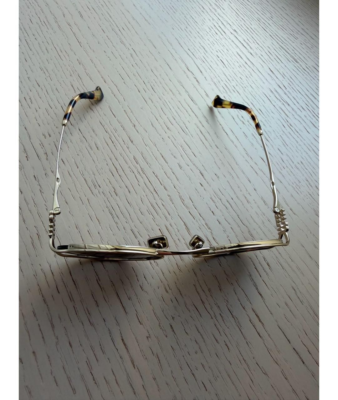 MIU MIU Золотые металлические солнцезащитные очки, фото 3