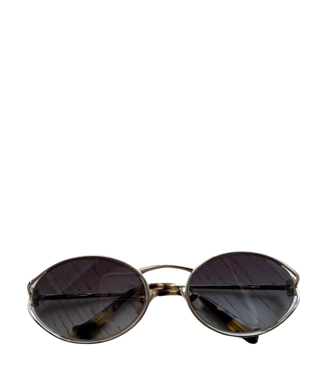 MIU MIU Золотые металлические солнцезащитные очки, фото 1