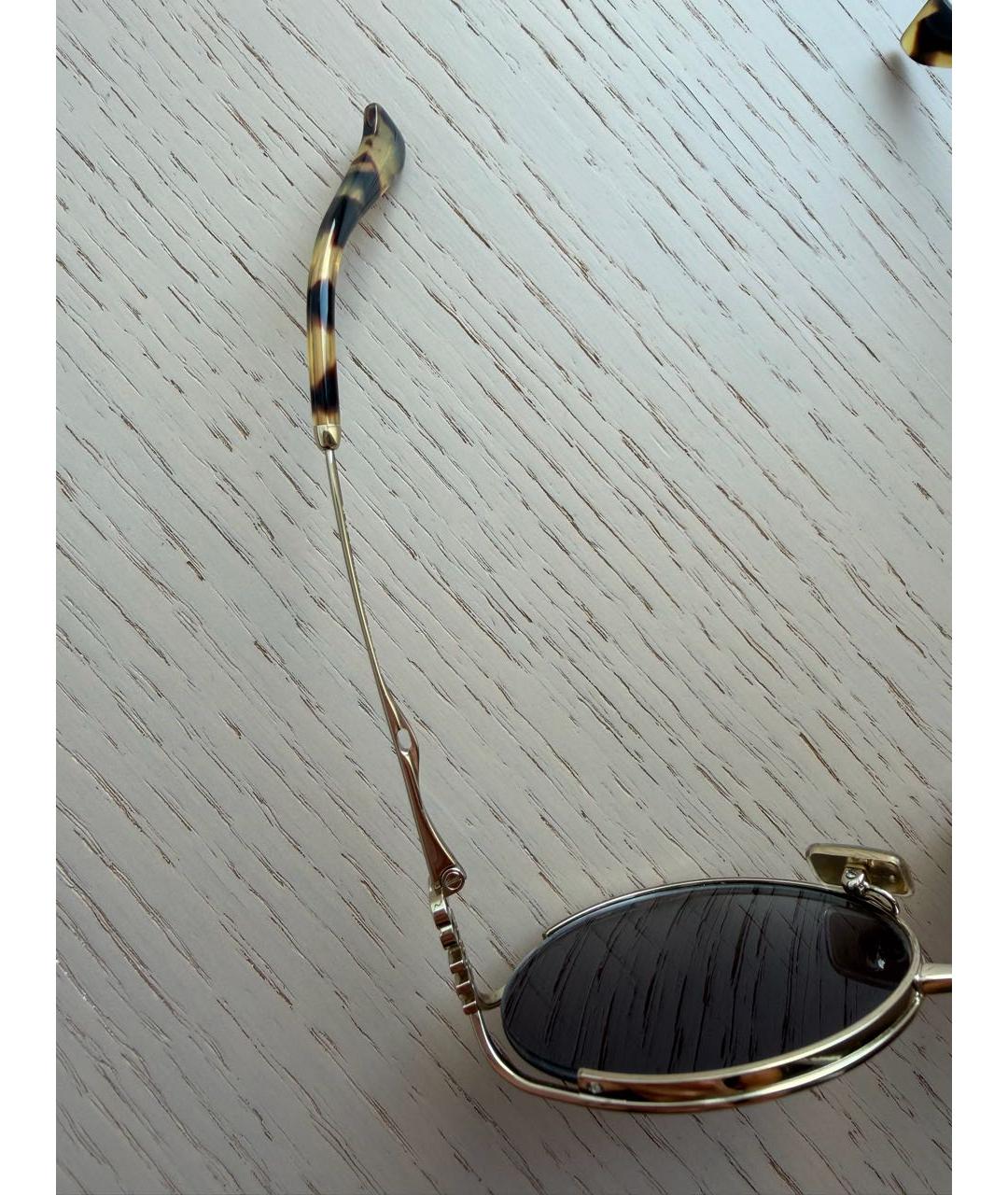 MIU MIU Золотые металлические солнцезащитные очки, фото 5