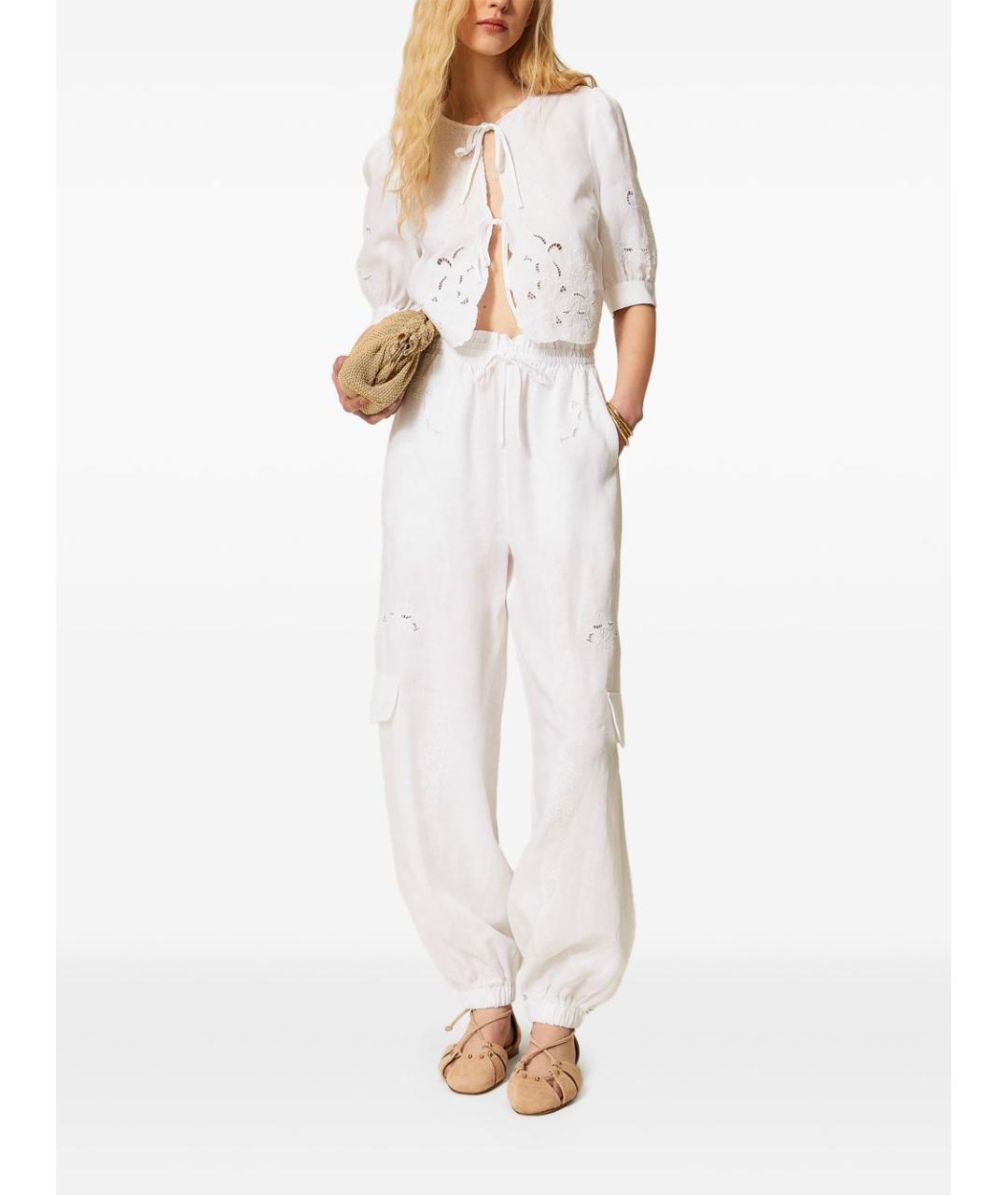 TWIN-SET Белые прямые брюки, фото 5