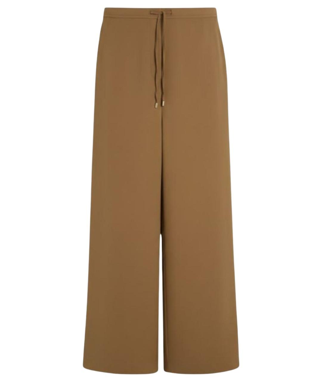 MAX MARA STUDIO Бежевые шерстяные прямые брюки, фото 1