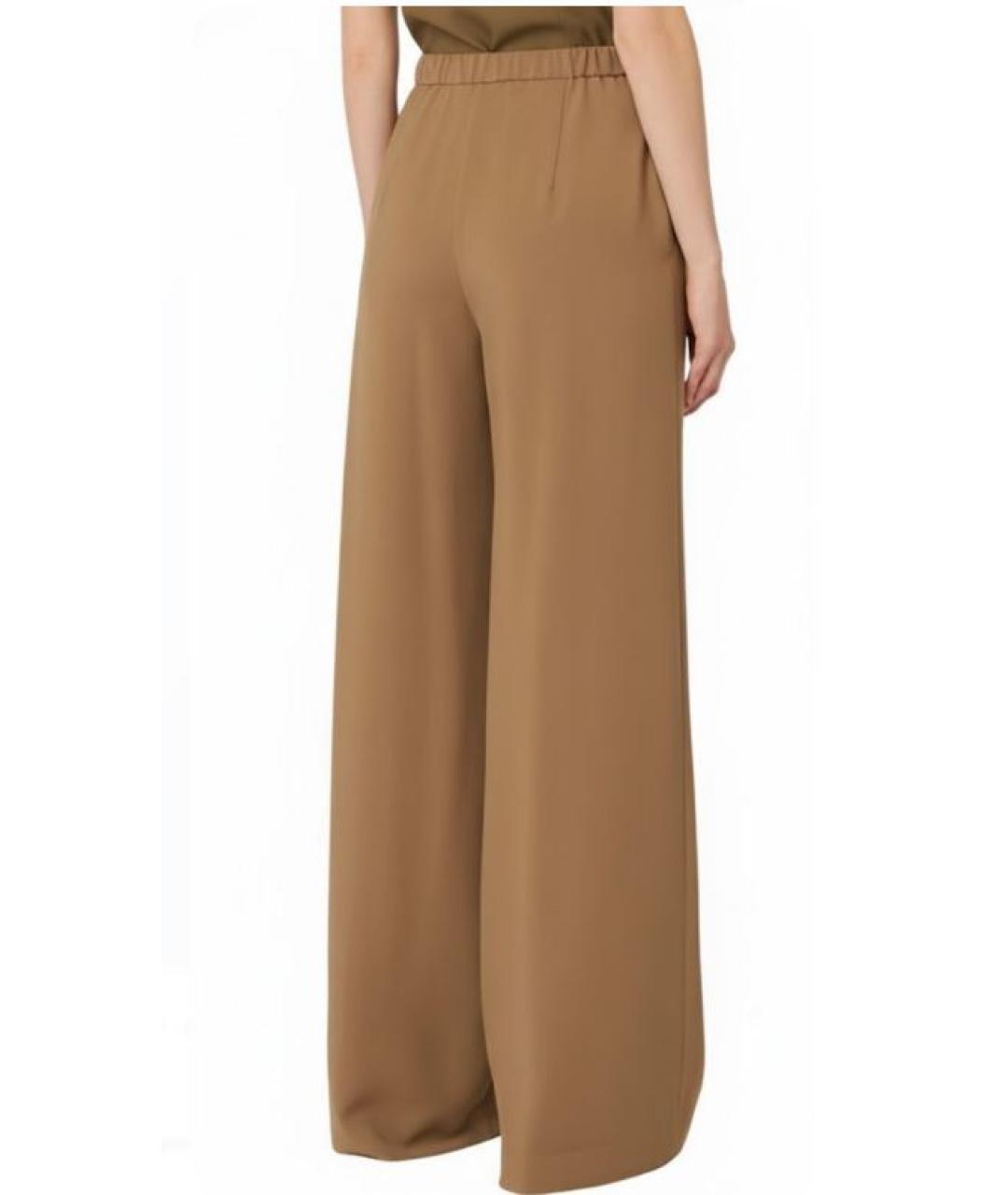 MAX MARA STUDIO Бежевые шерстяные прямые брюки, фото 2