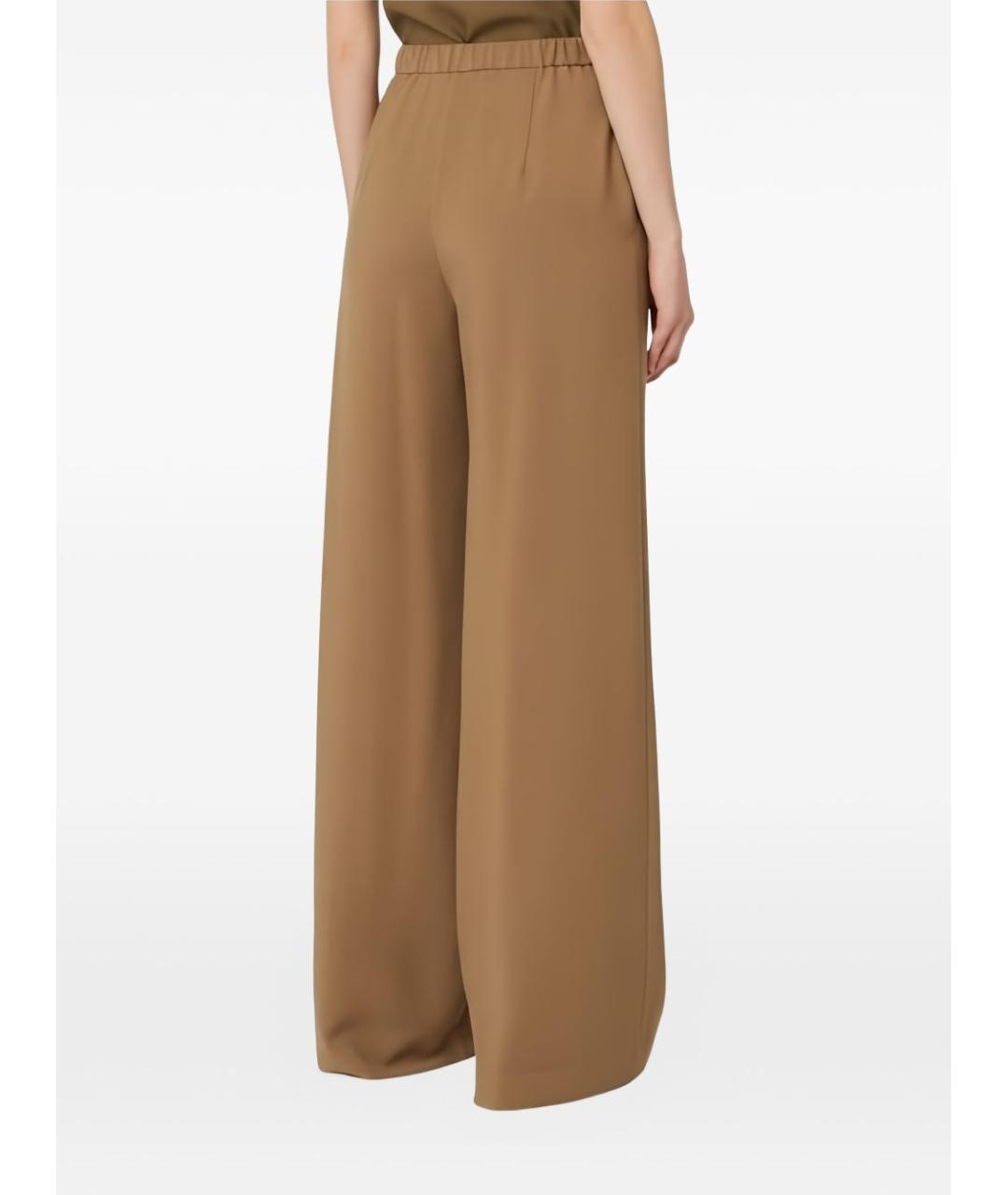 MAX MARA STUDIO Бежевые шерстяные прямые брюки, фото 4