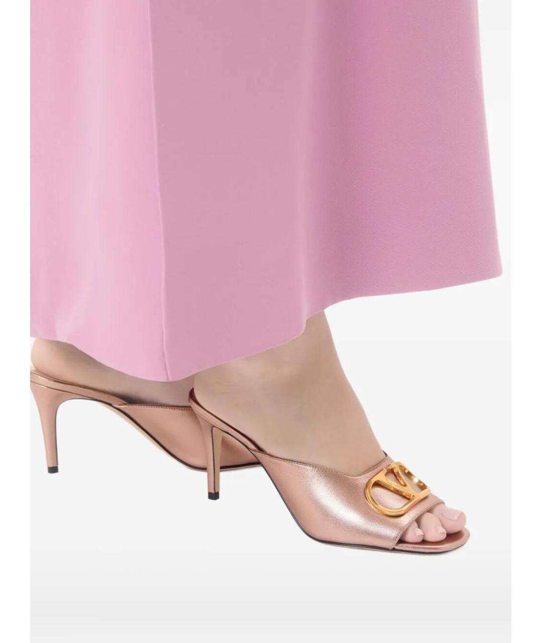 VALENTINO Розовые кожаные мюли, фото 4