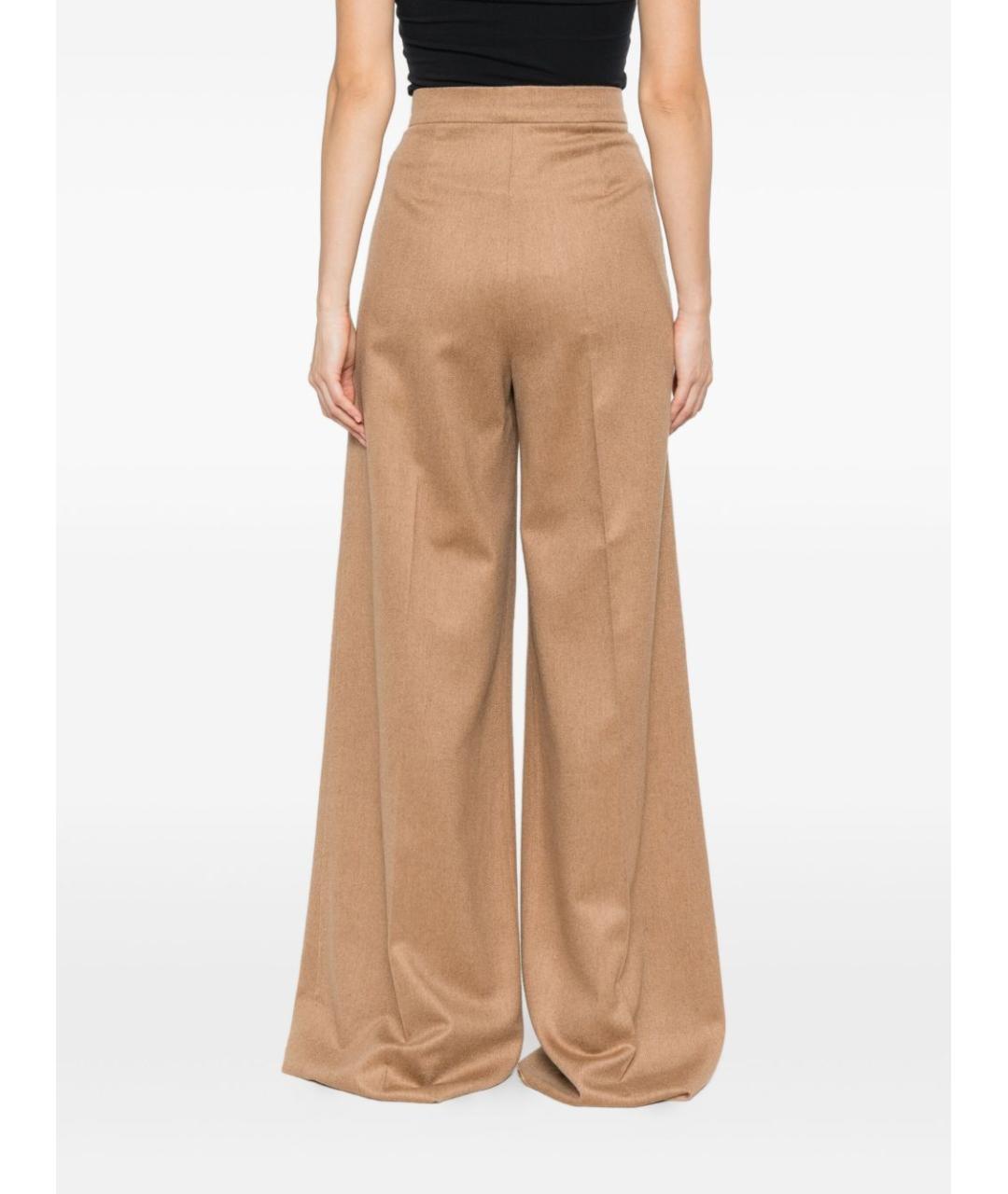 MAX MARA Бежевые шерстяные прямые брюки, фото 3