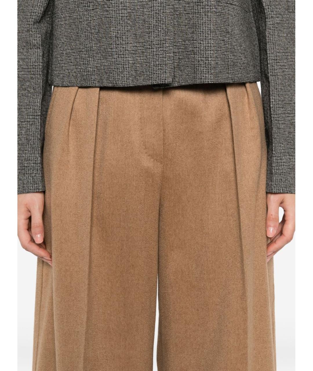 MAX MARA Бежевые шерстяные прямые брюки, фото 2