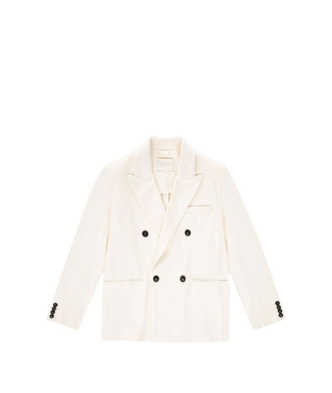 CIRCOLO 1901 Белый хлопковый жакет/пиджак, фото 1