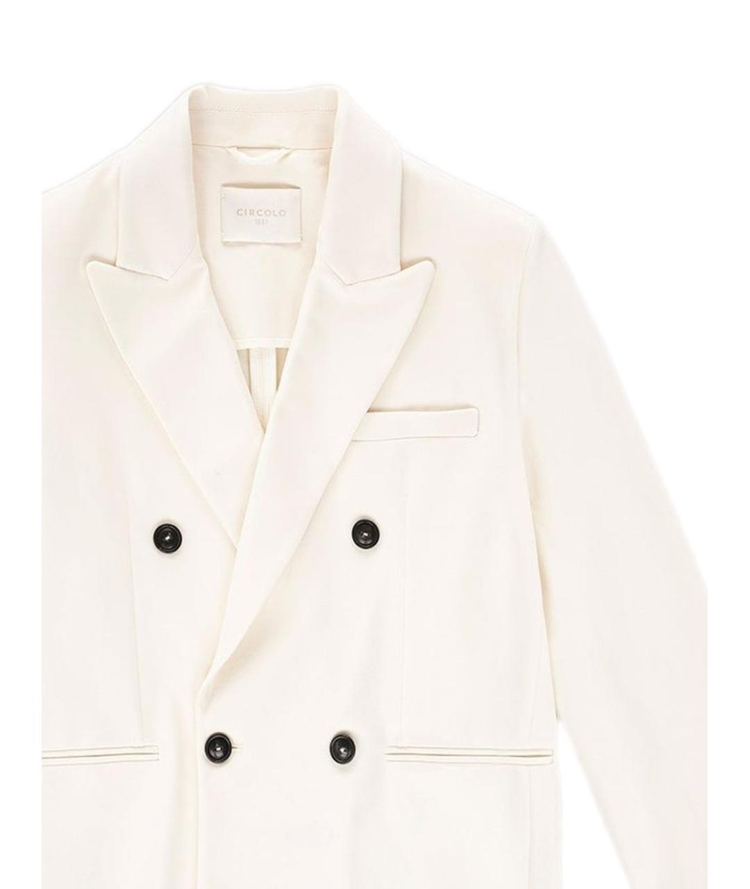 CIRCOLO 1901 Белый хлопковый жакет/пиджак, фото 2