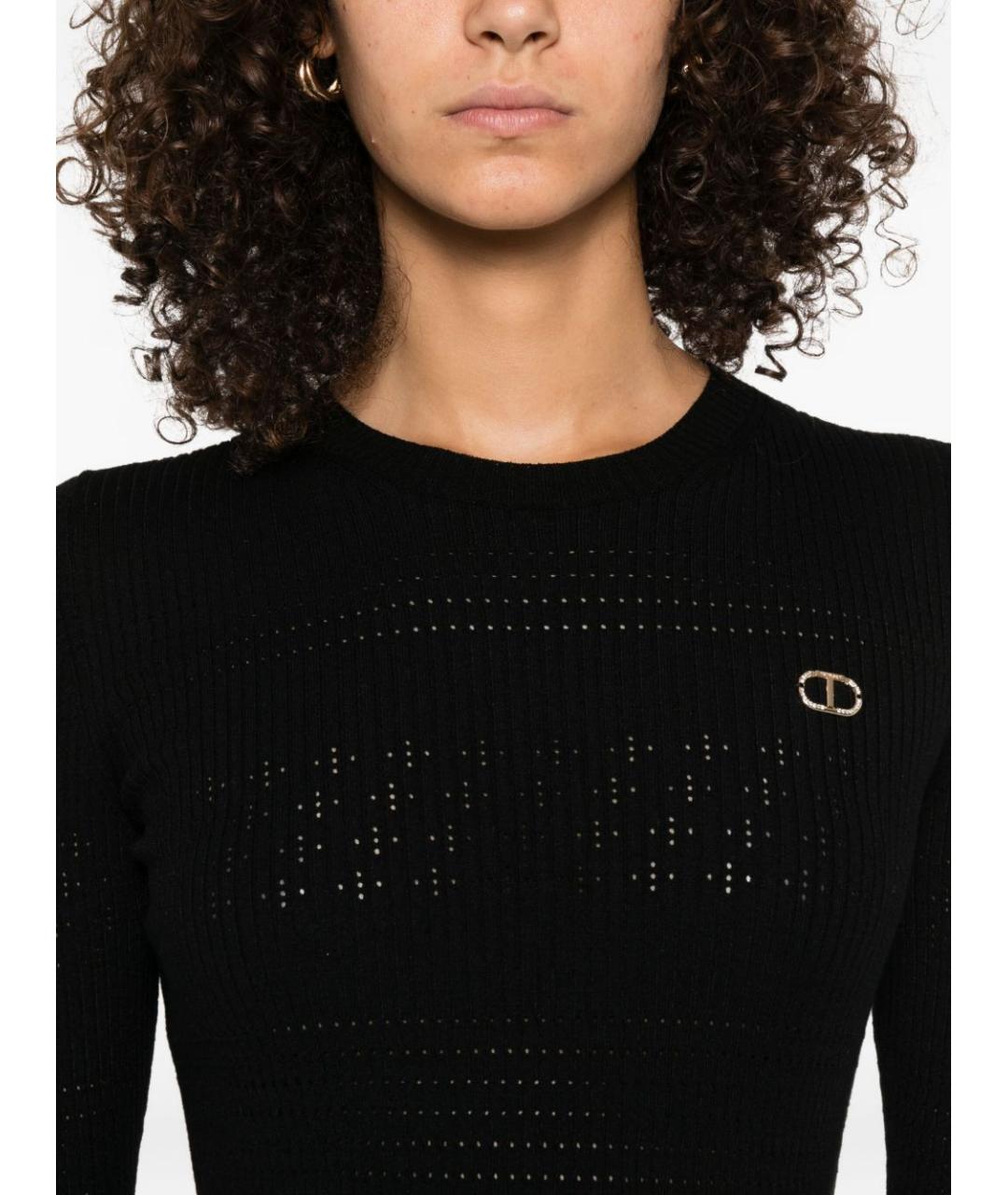 TWIN-SET Черный джемпер / свитер, фото 3