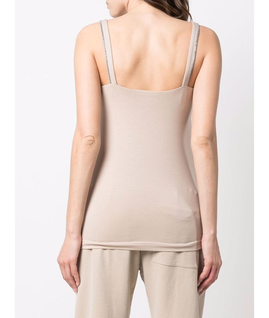 BRUNELLO CUCINELLI Бежевая майка, фото 2