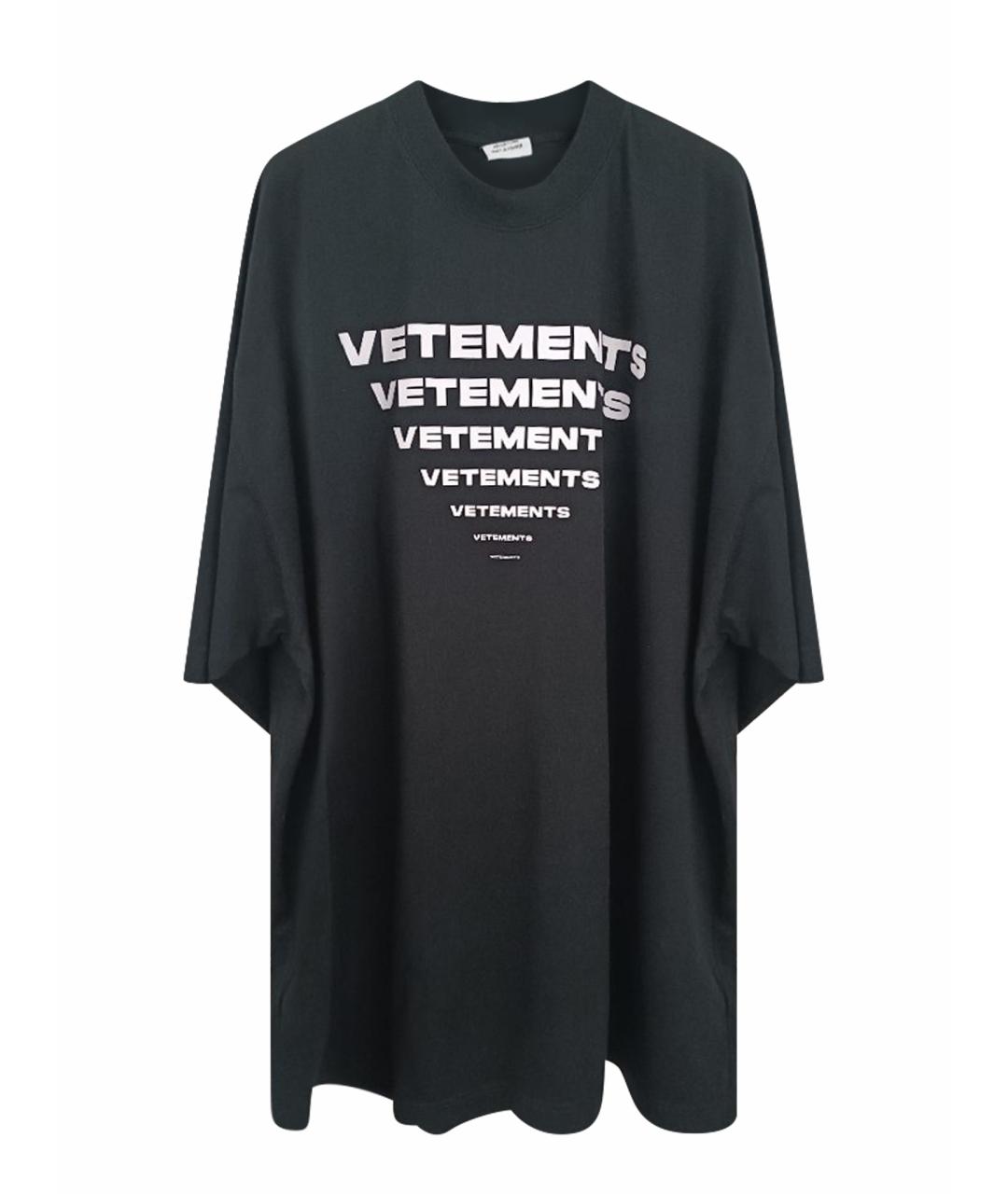 VETEMENTS Черная хлопковая футболка, фото 1