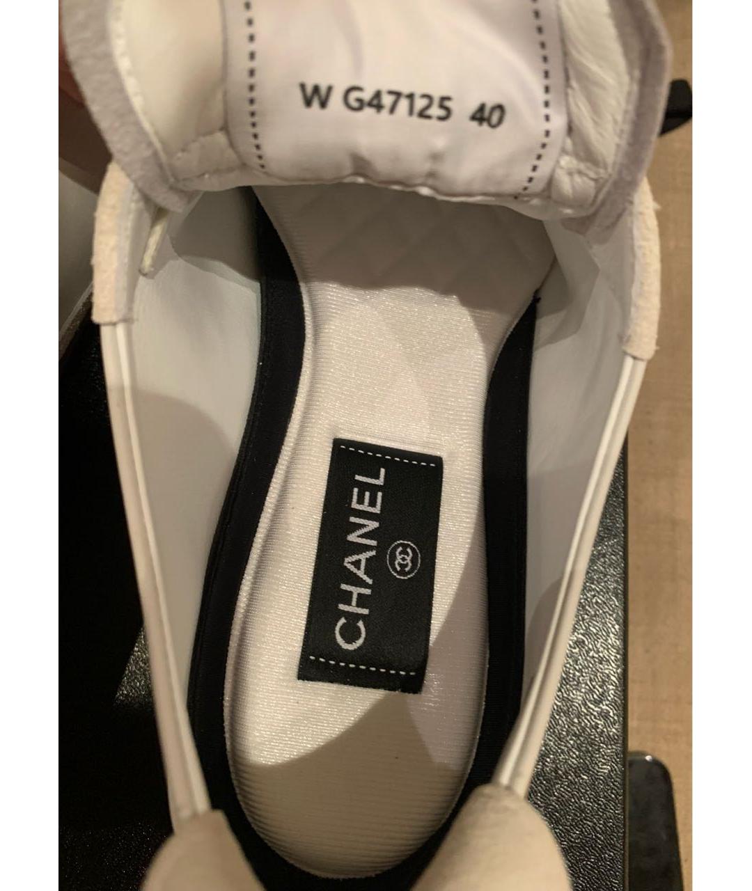 CHANEL Белые кожаные кеды, фото 6