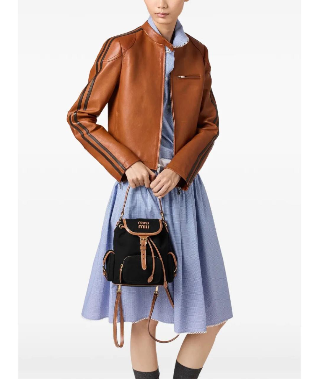 MIU MIU Черный тканевый рюкзак, фото 5